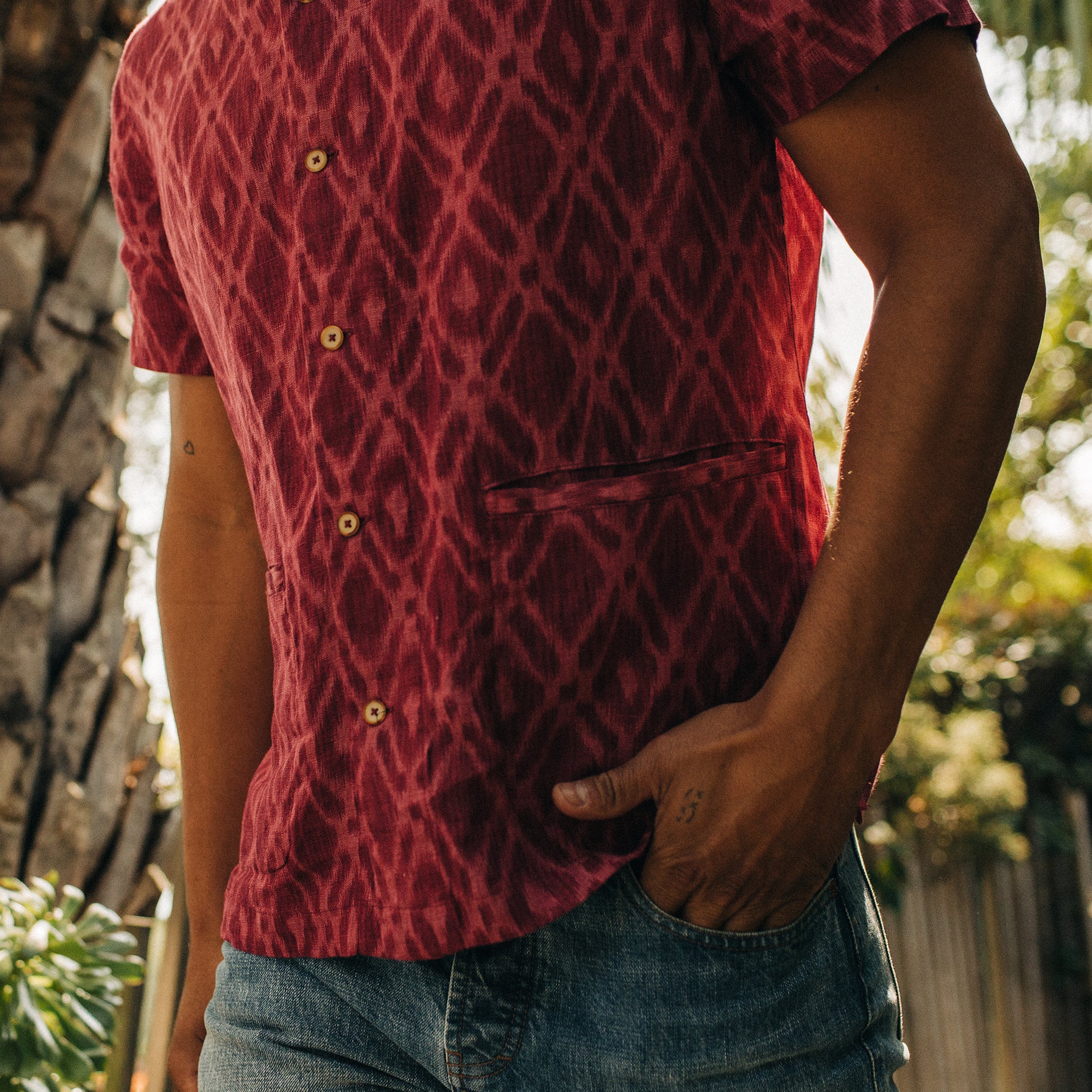The Havana in Wine Ikat - Image 4