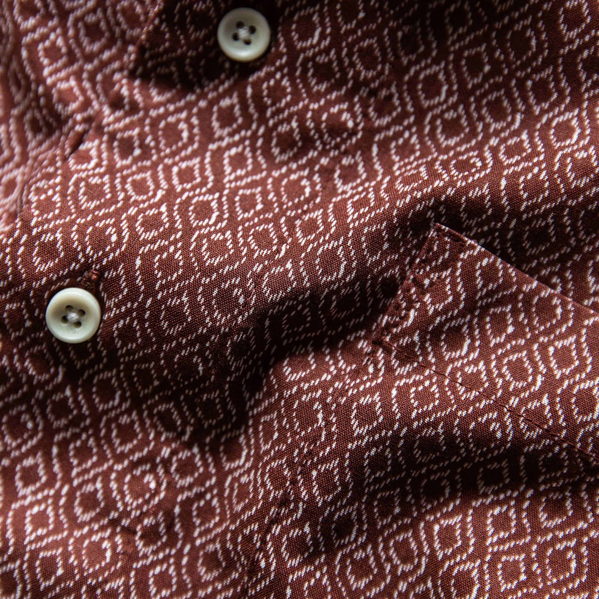 The Short Sleeve Hawthorne in Burgundy Trellis - Image 7