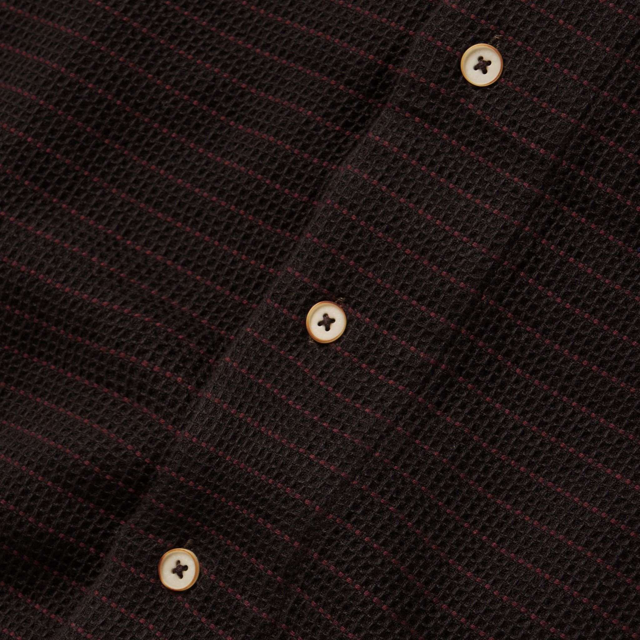 The Short Sleeve Hawthorne in Espresso Pickstitch Waffle - Image 6