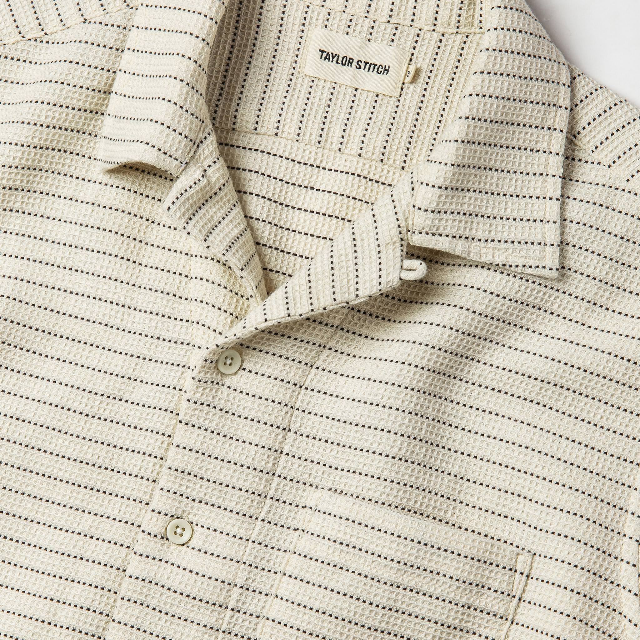 The Short Sleeve Hawthorne in Natural Pickstitch Waffle - Image 6