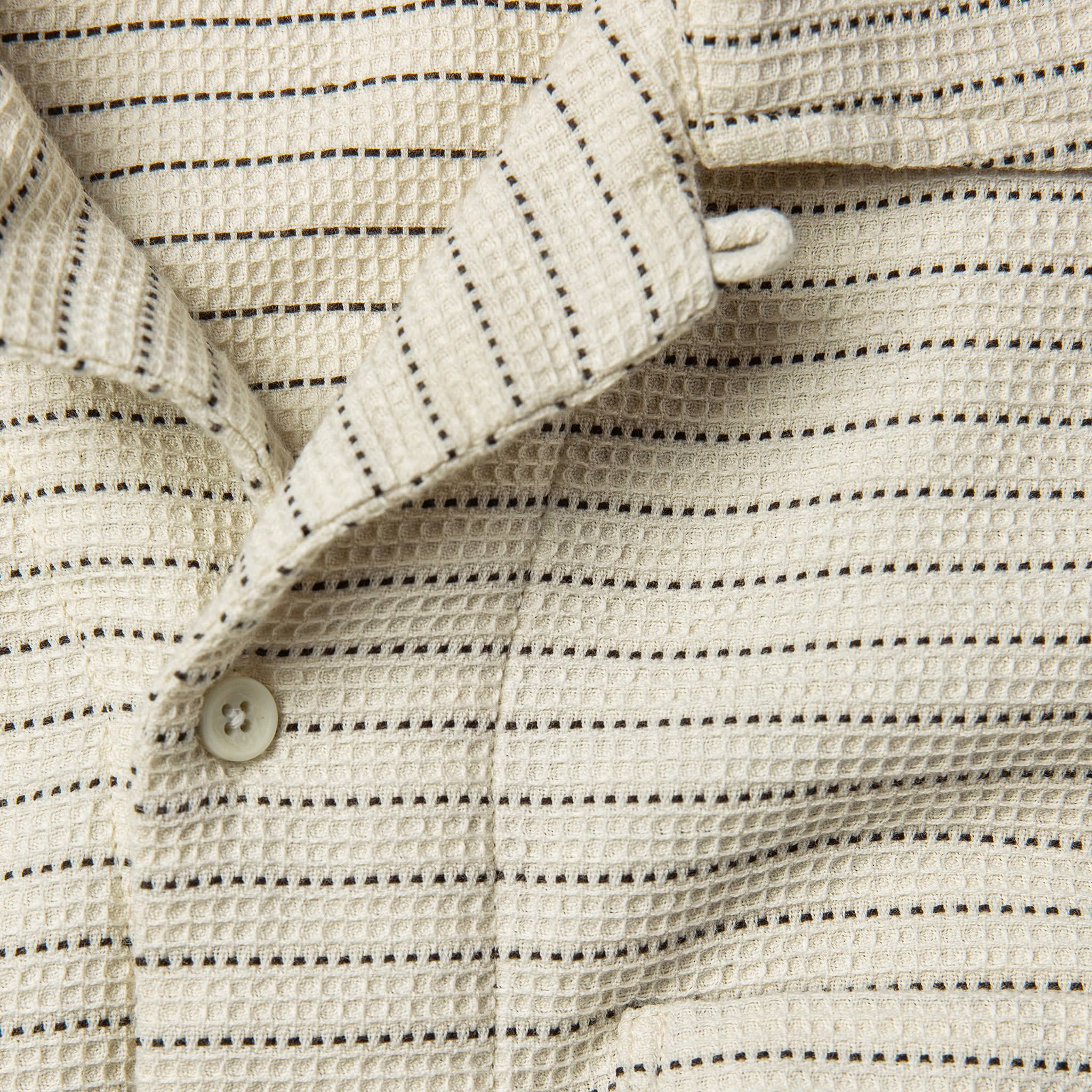 The Short Sleeve Hawthorne in Natural Pickstitch Waffle - Image 7