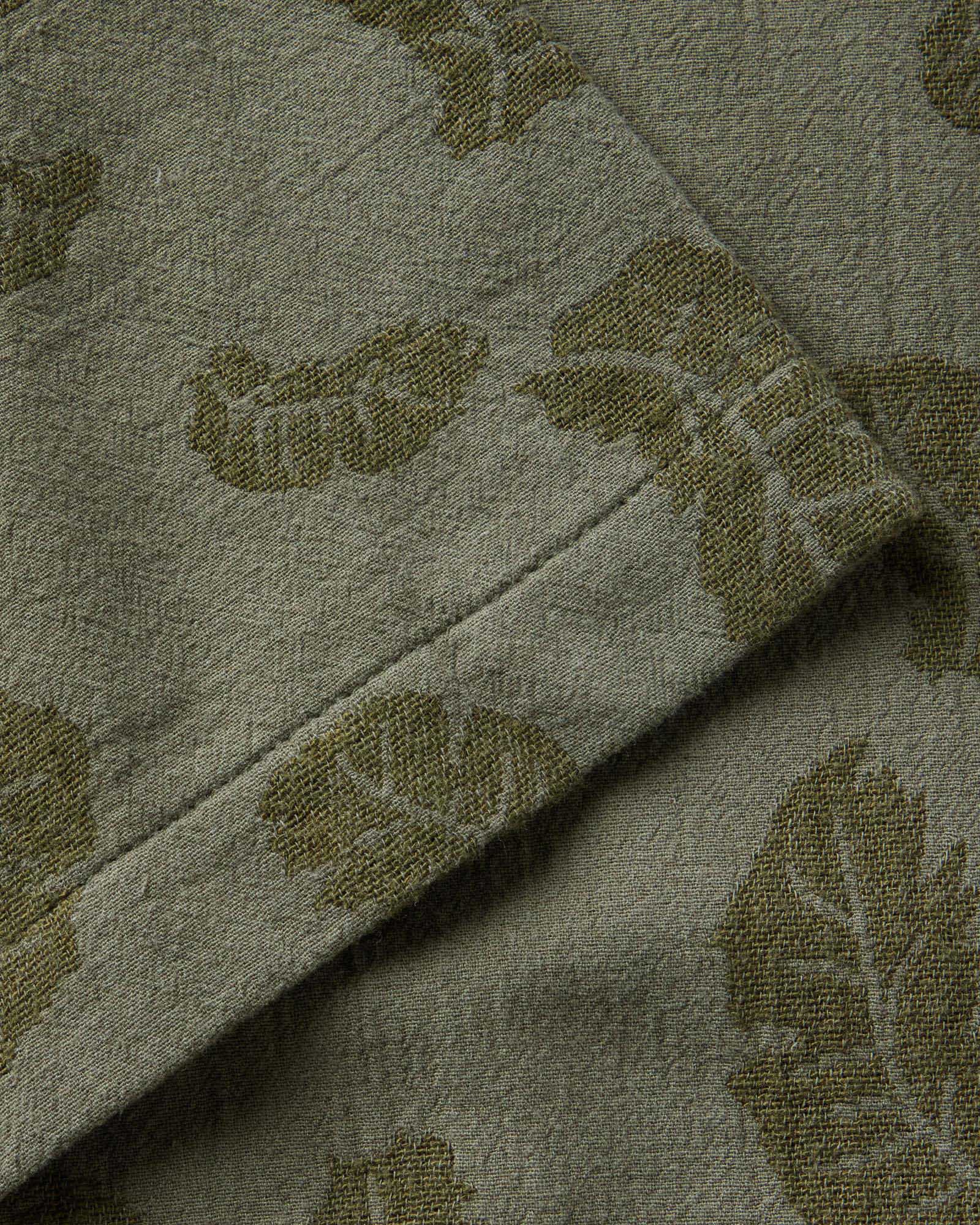 The Hawthorne Shirt in Burnt Olive Floral Jacquard - Image 6