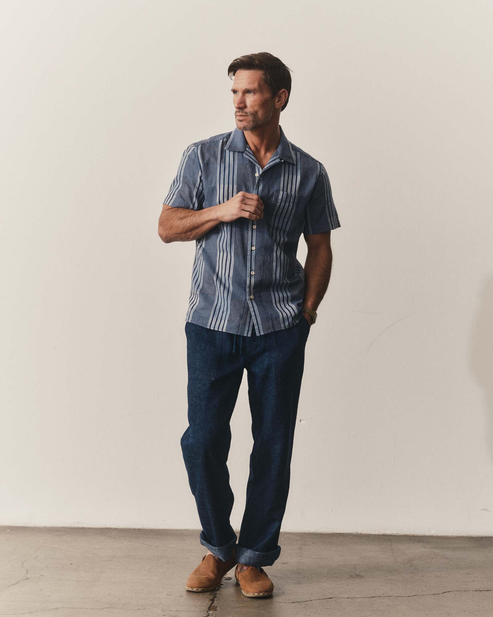 The Hawthorne Shirt in Indigo Patchwork - Image 3