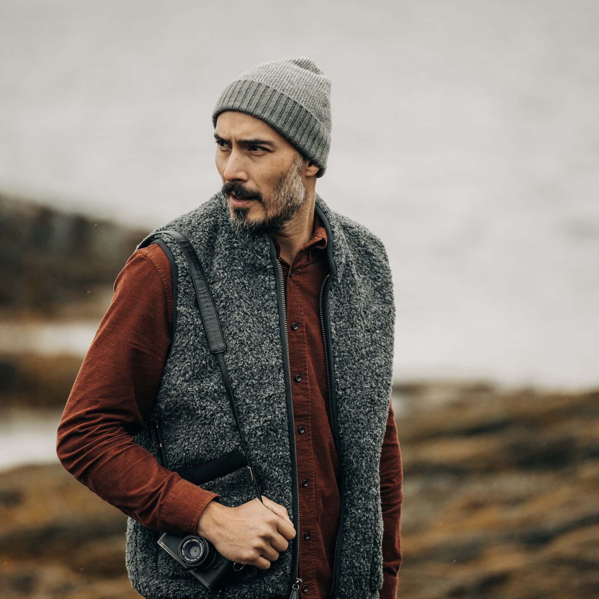The Headland Beanie in Warm Grey - Image 4