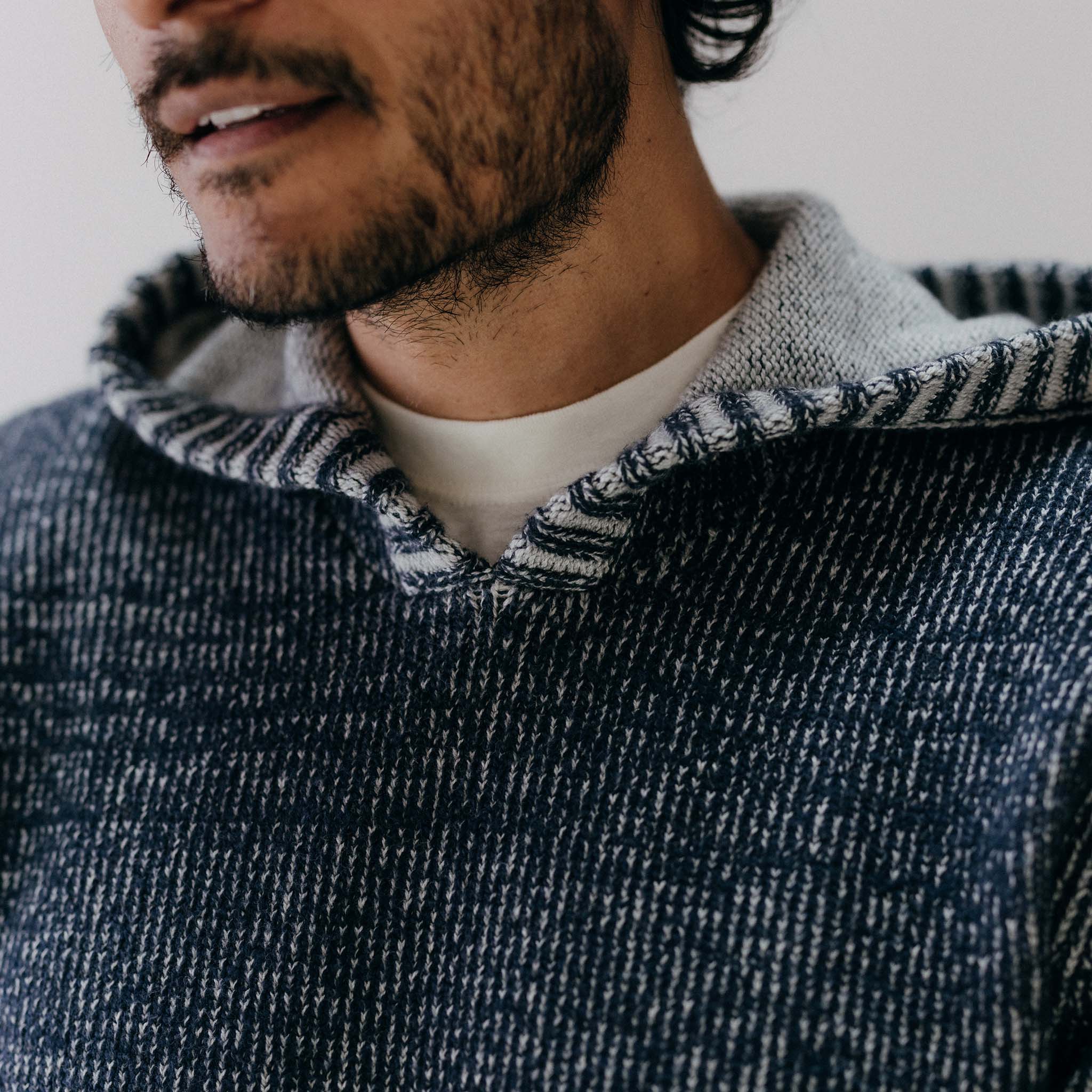 The Headland Pullover Sweater in Marled Navy - Image 4
