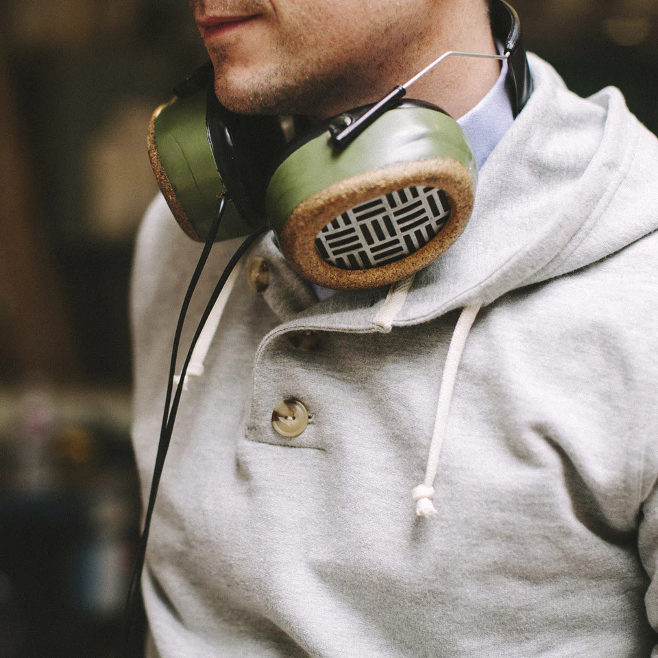 Heather Grey 3 Button Hooded Sweatshirt - Image 4