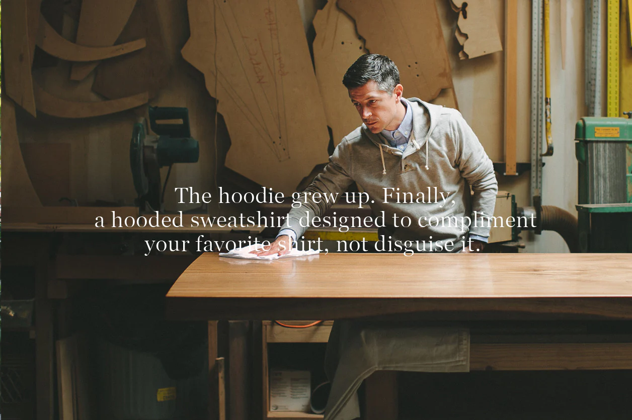 Heather Grey 3 Button Hooded Sweatshirt - Image 8