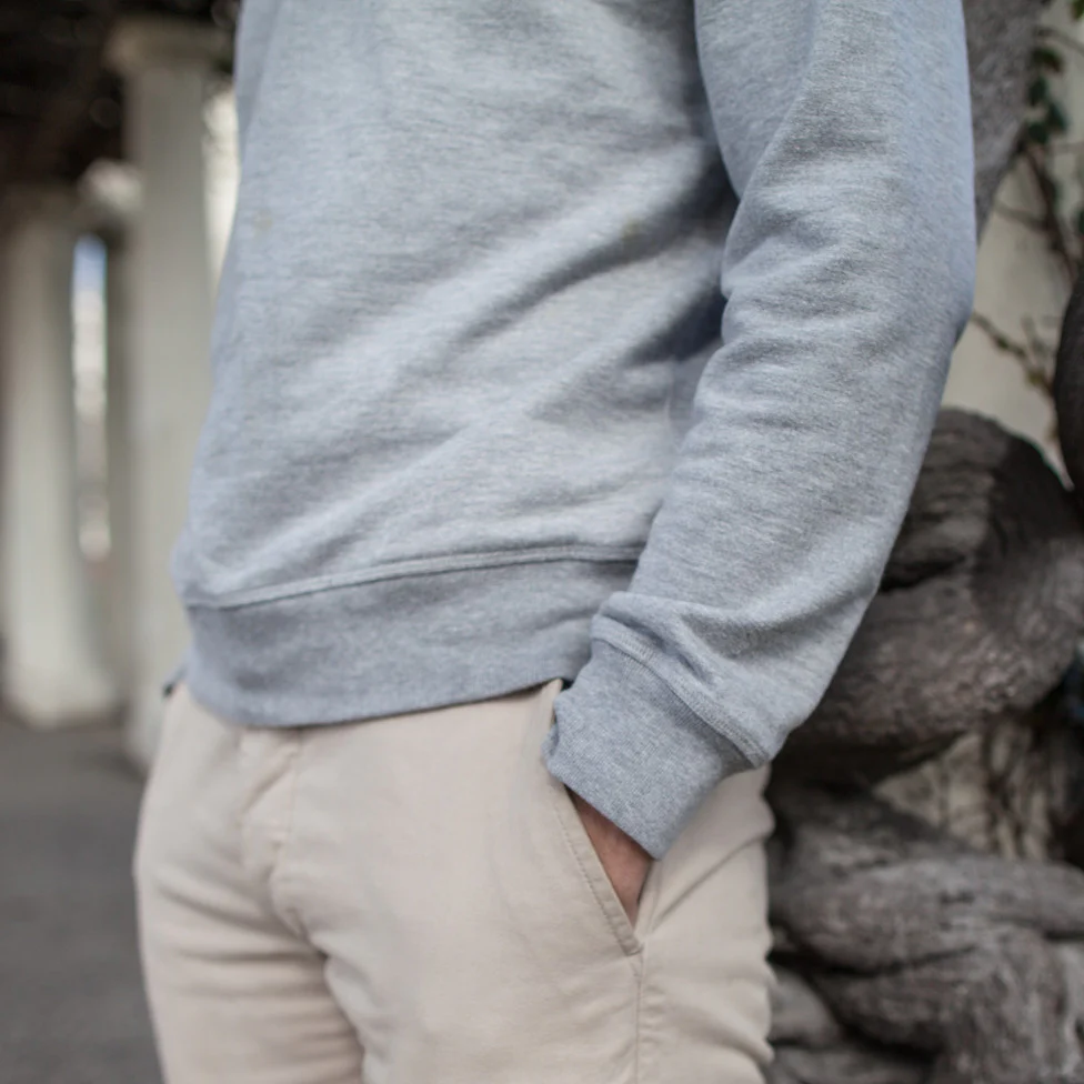 The Crewneck Sweatshirt in Heather Grey French Terry - Image 3