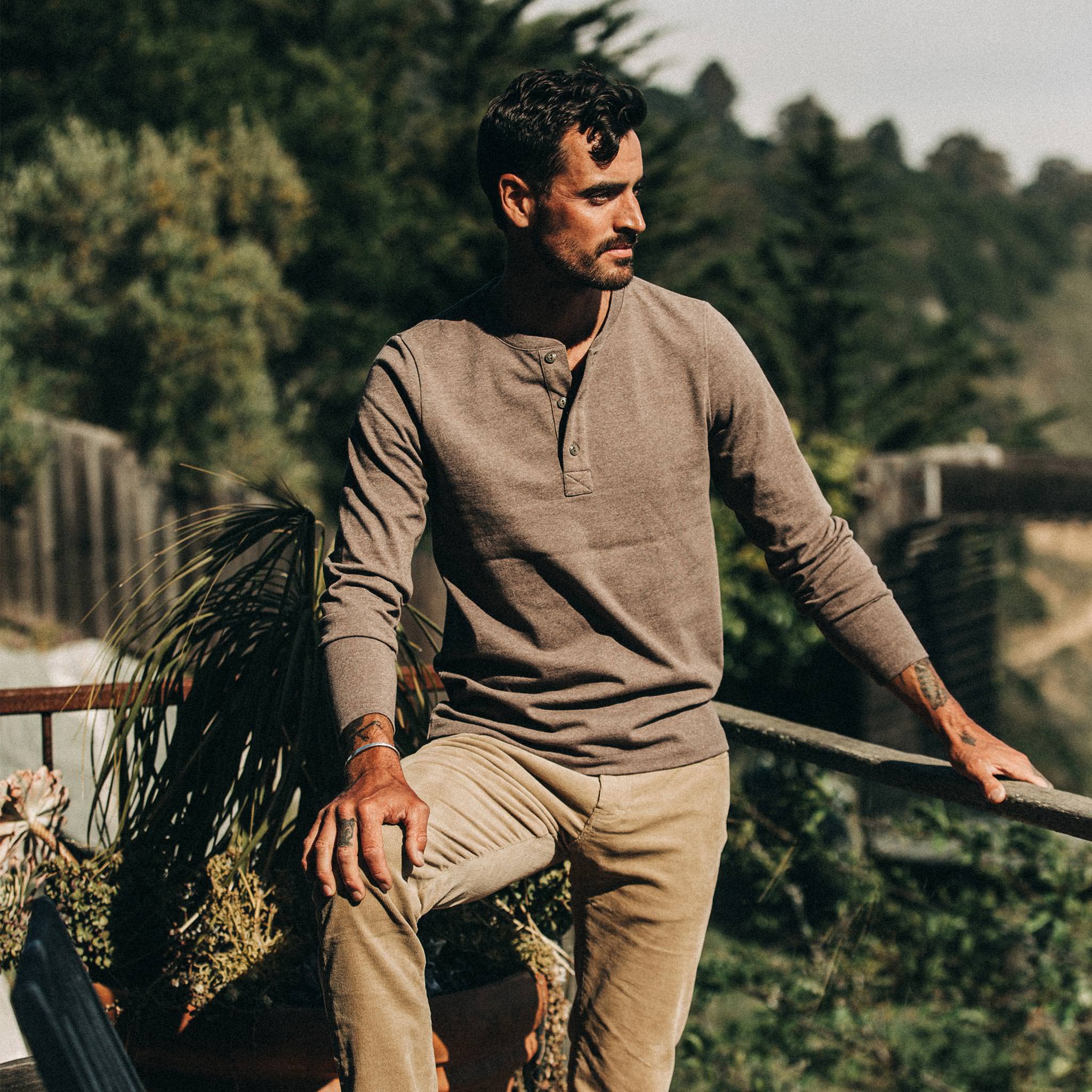 The Heavy Bag Henley in Espresso - Image 2