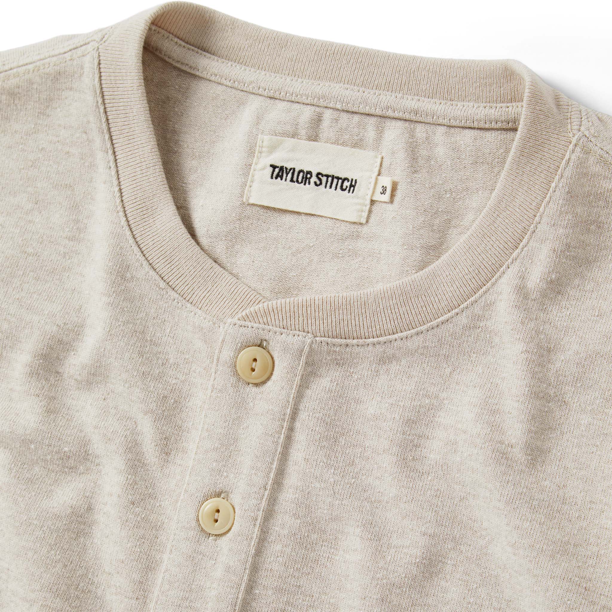 The Heavy Bag Henley in Oatmeal - Image 5