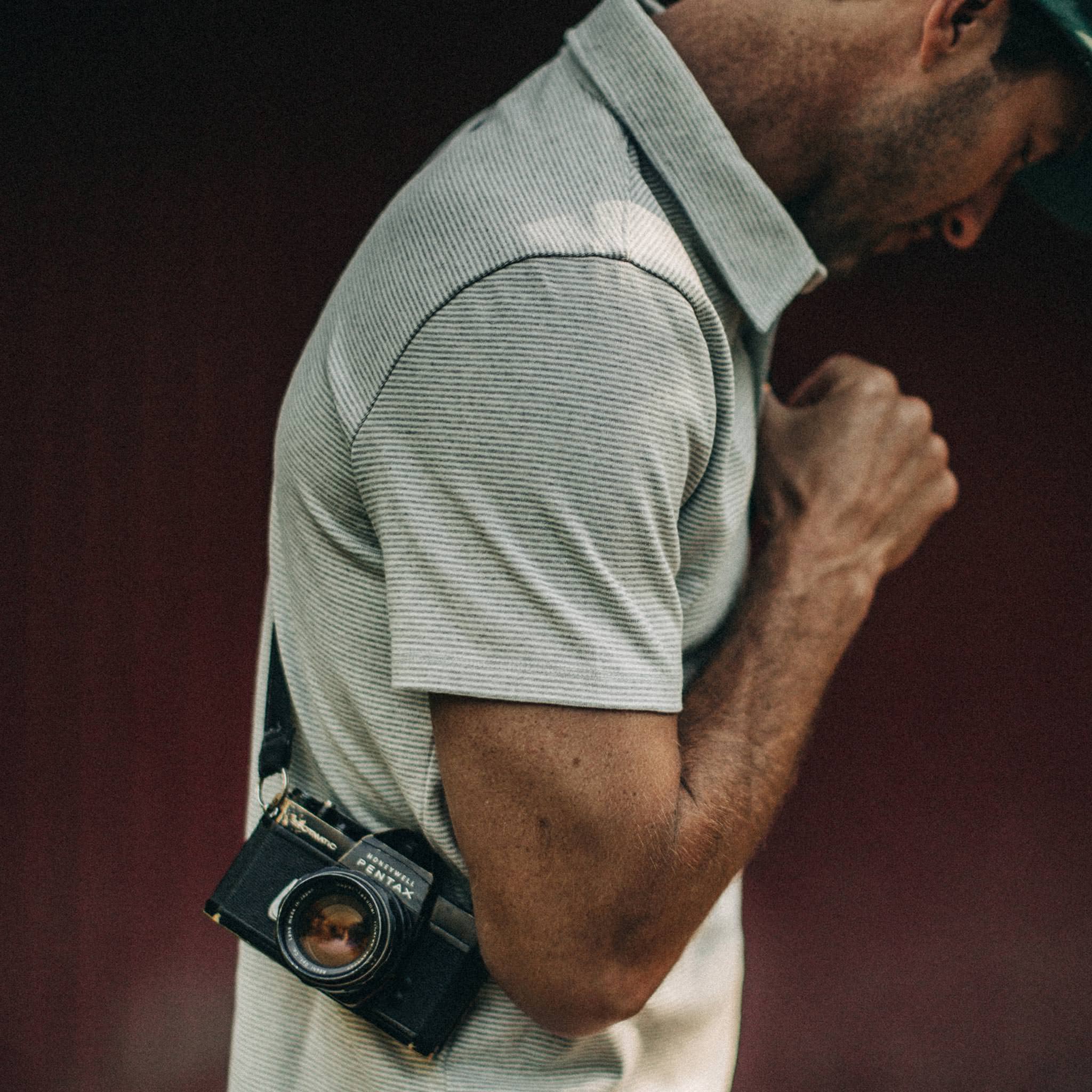 The Heavy Bag Polo in Natural and Ash Stripe - Image 4