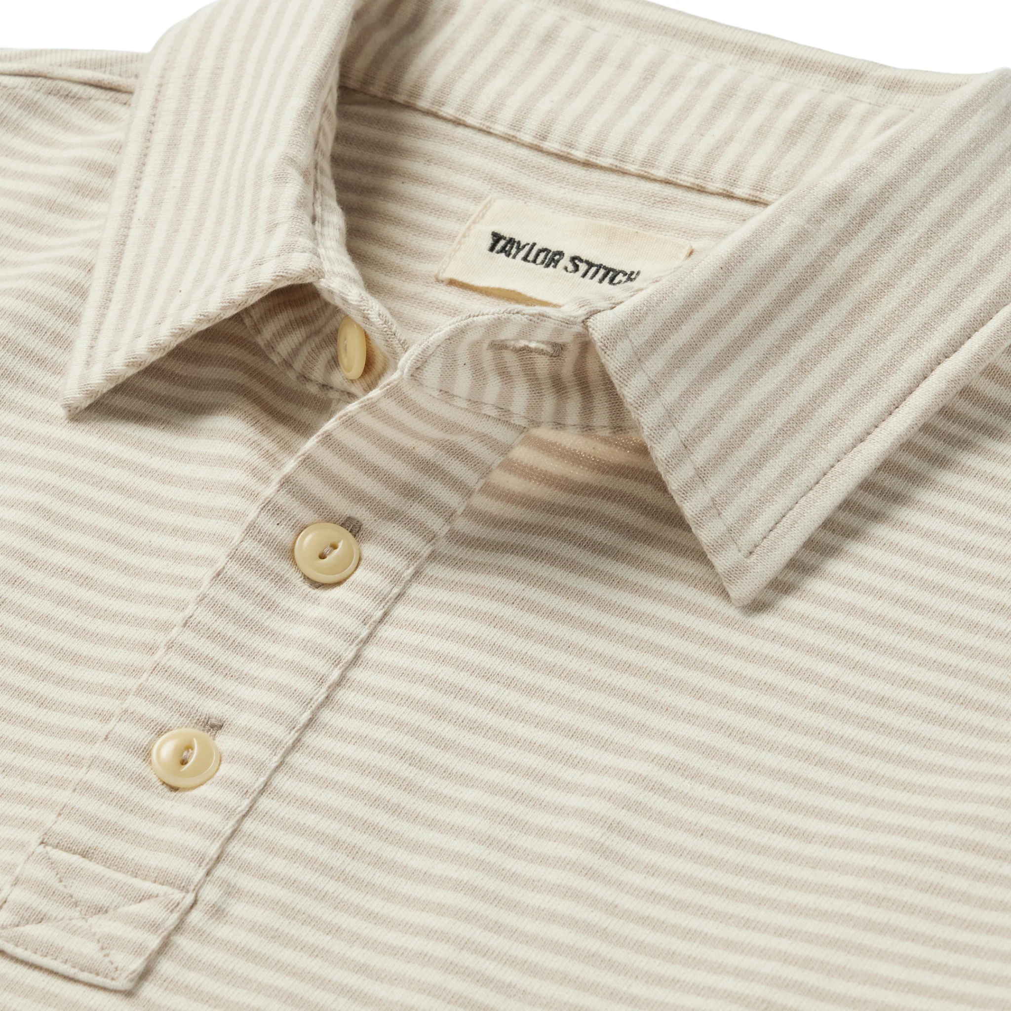 The Heavy Bag Polo in Natural and Oatmeal Stripe - Image 5