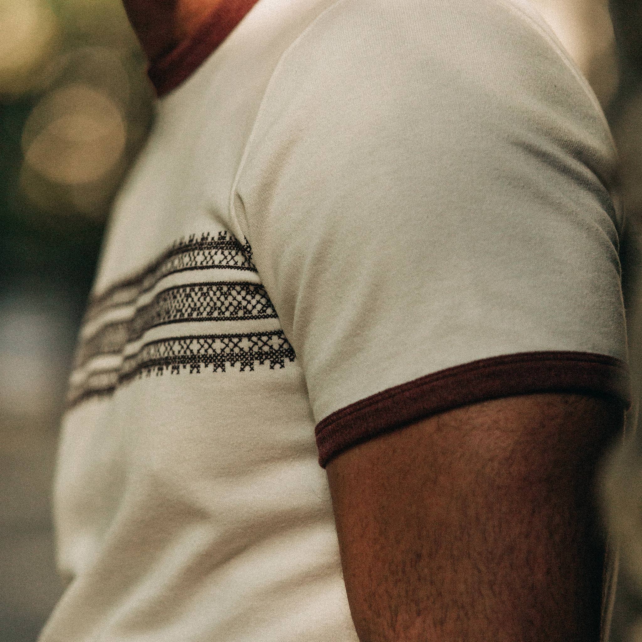 The Heavy Bag Tee in Canyon Embroidered Stripe - Image 4