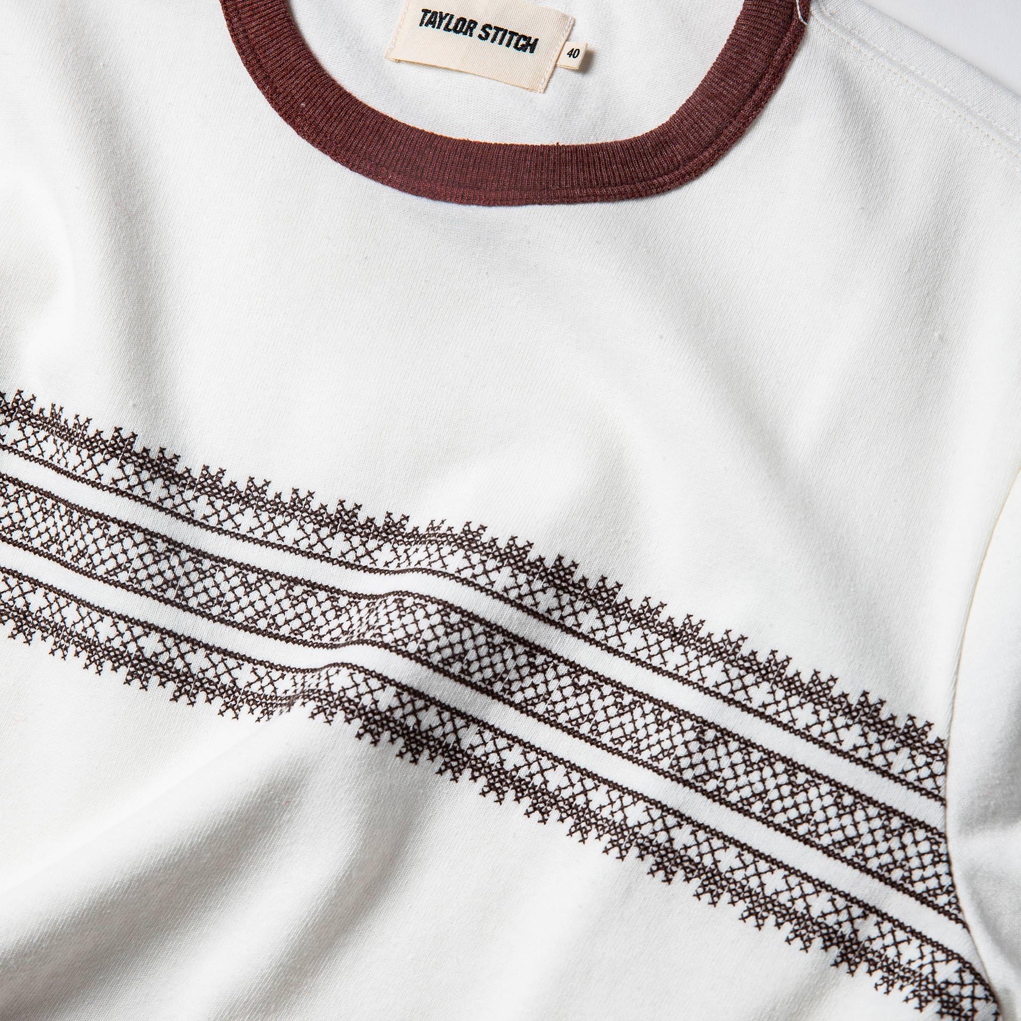 The Heavy Bag Tee in Canyon Embroidered Stripe - Image 5
