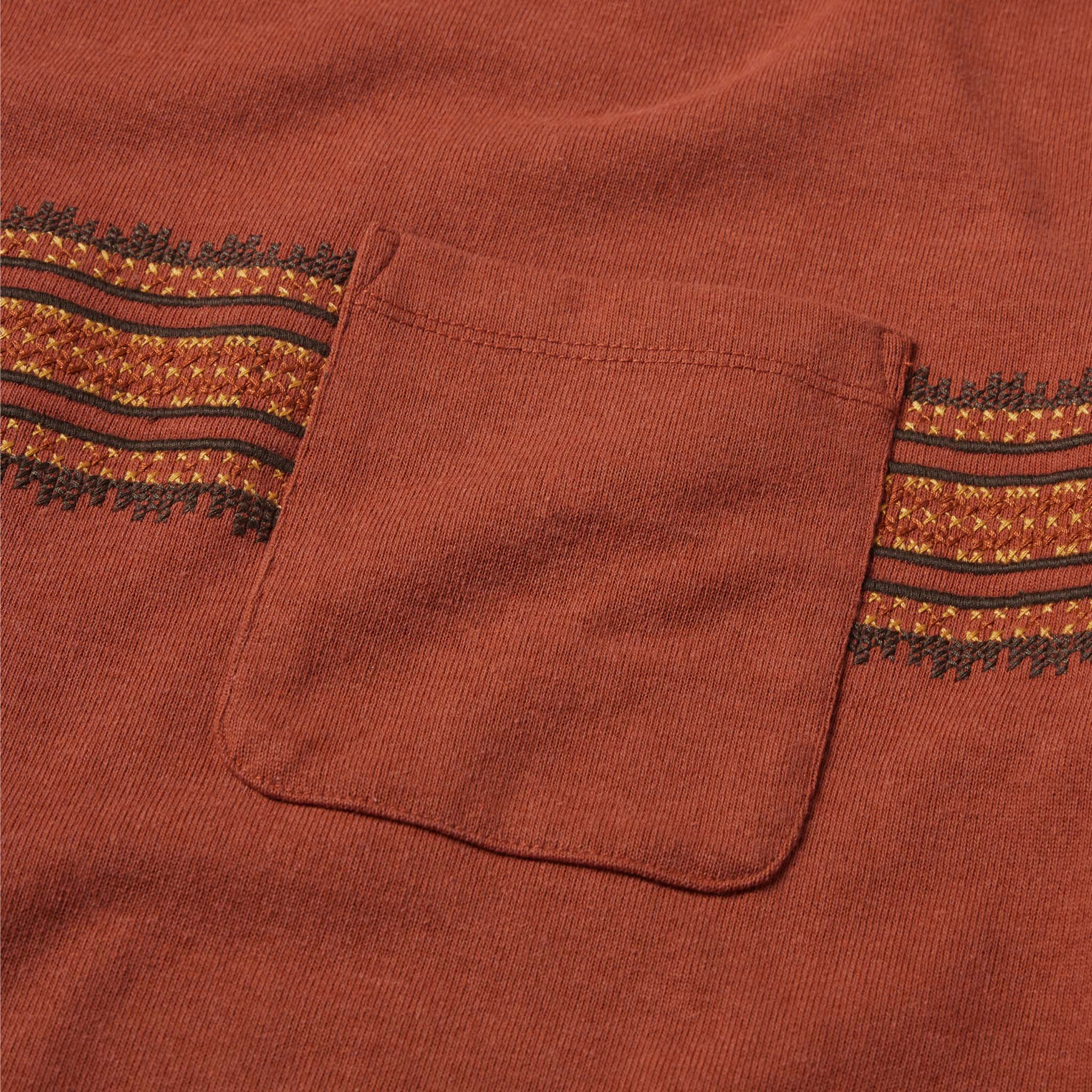 The Heavy Bag Tee in Dusty Rose Embroidered Stripe - Image 7