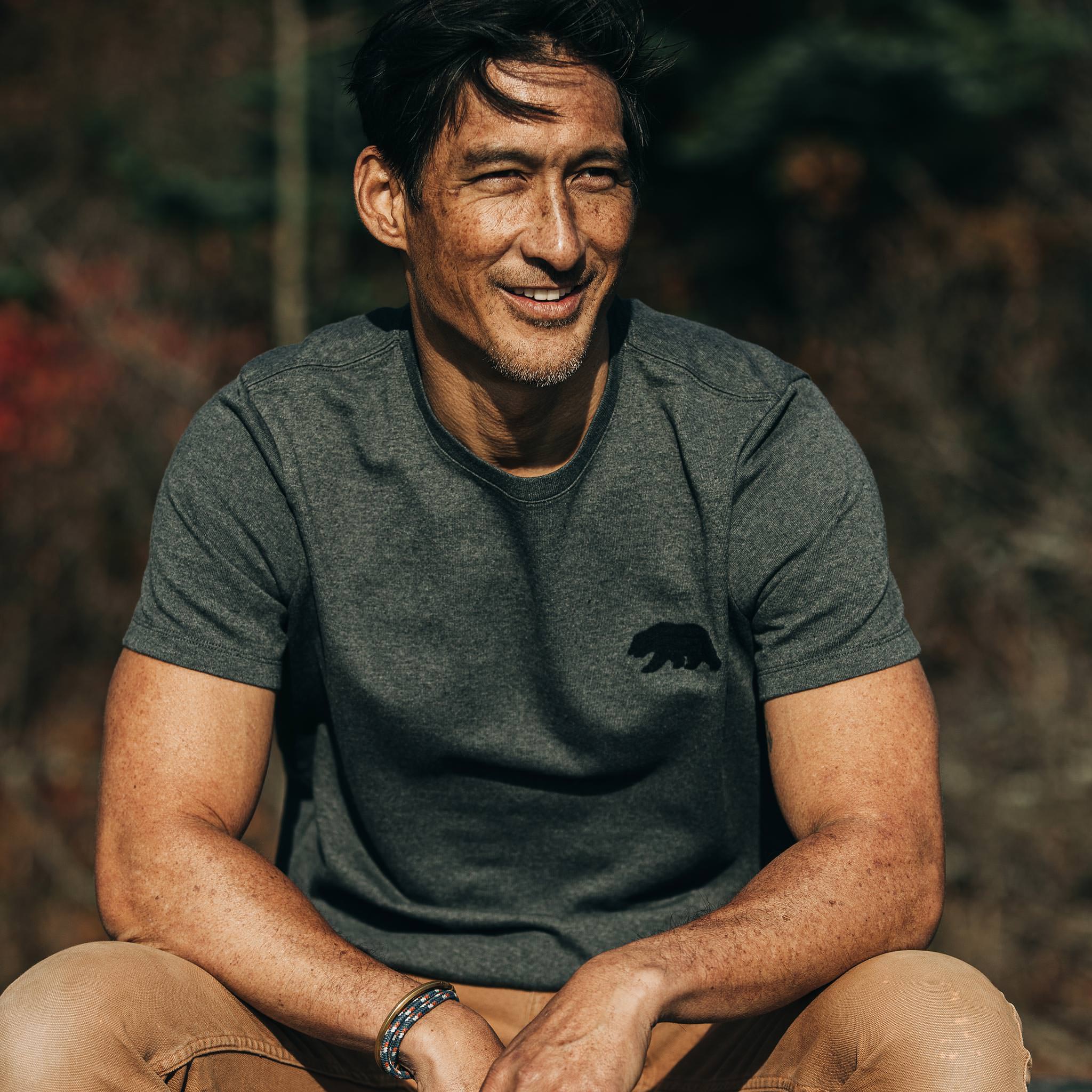 The Embroidered Heavy Bag Tee in Grey Bear - Image 2