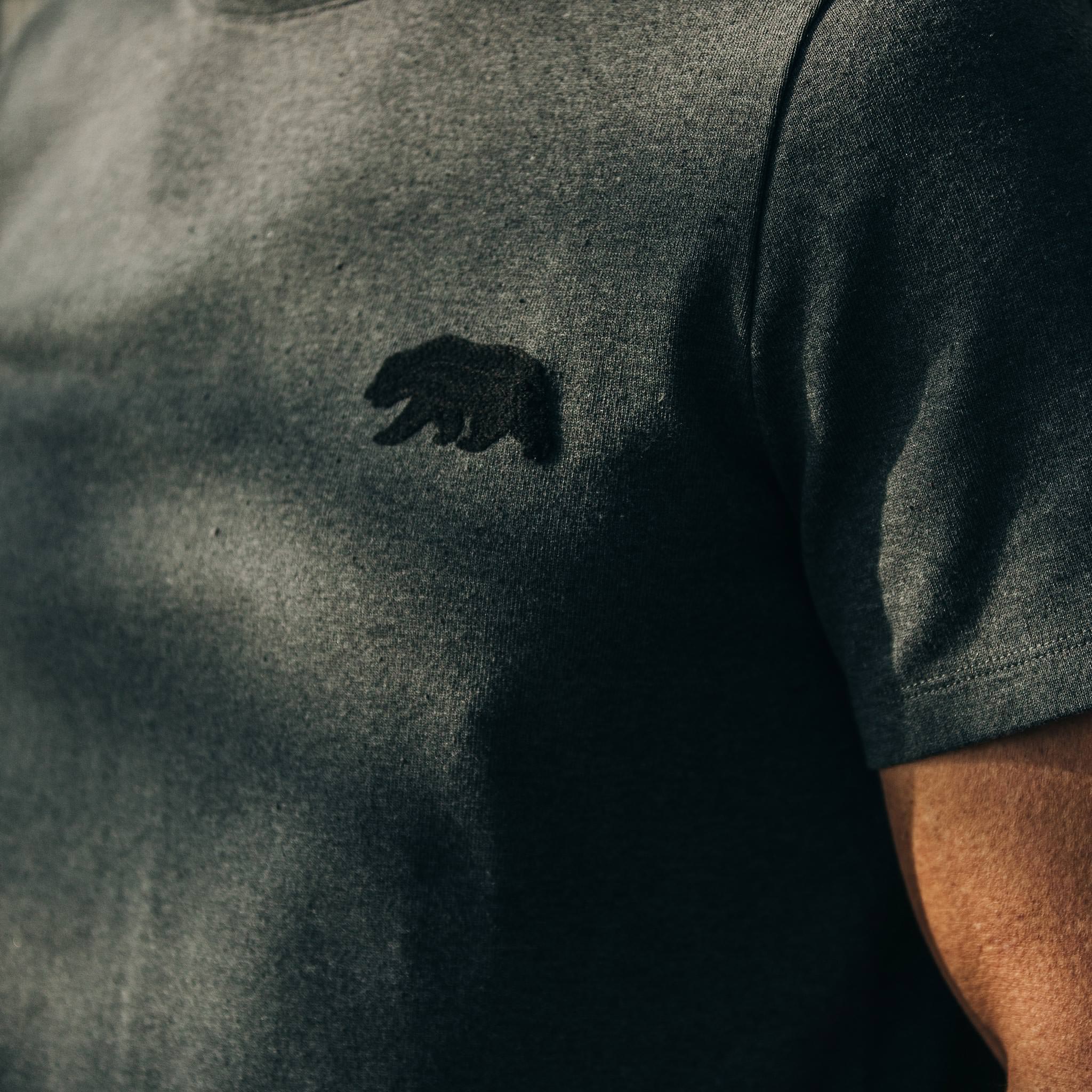 The Embroidered Heavy Bag Tee in Grey Bear - Image 3