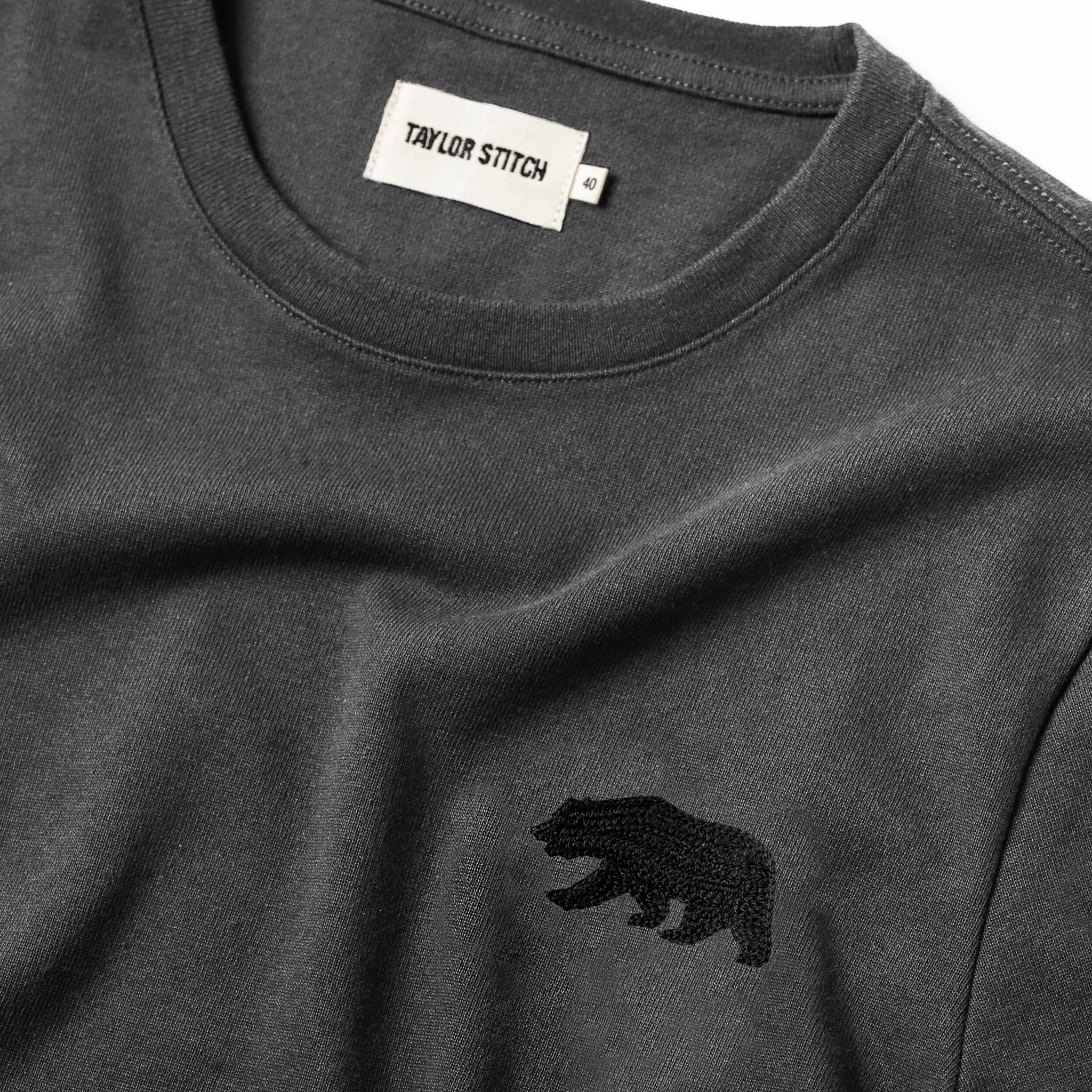The Embroidered Heavy Bag Tee in Grey Bear - Image 5