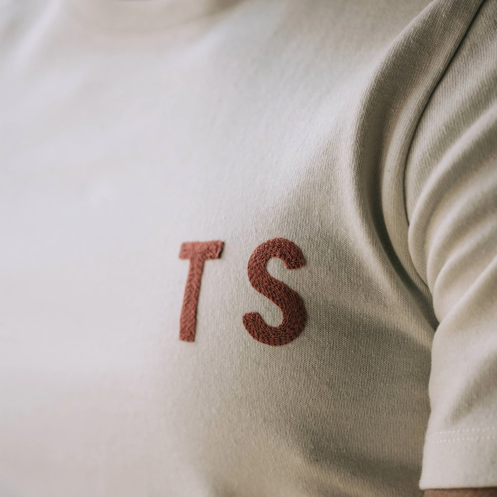 The Embroidered Heavy Bag Tee in Natural TS - Image 3