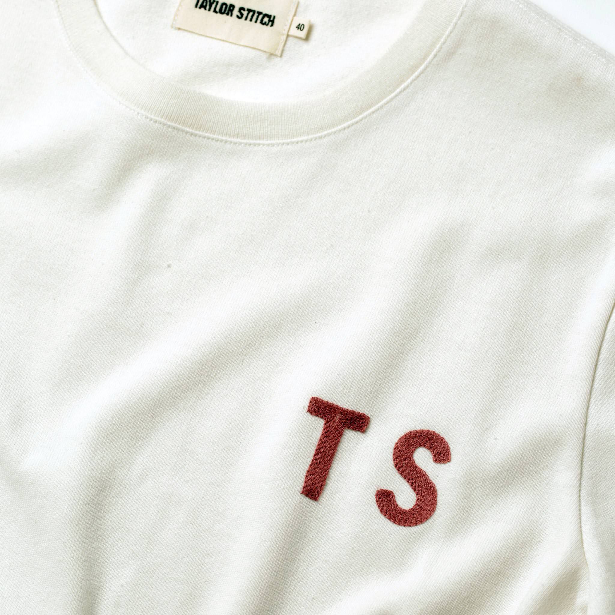 The Embroidered Heavy Bag Tee in Natural TS - Image 5
