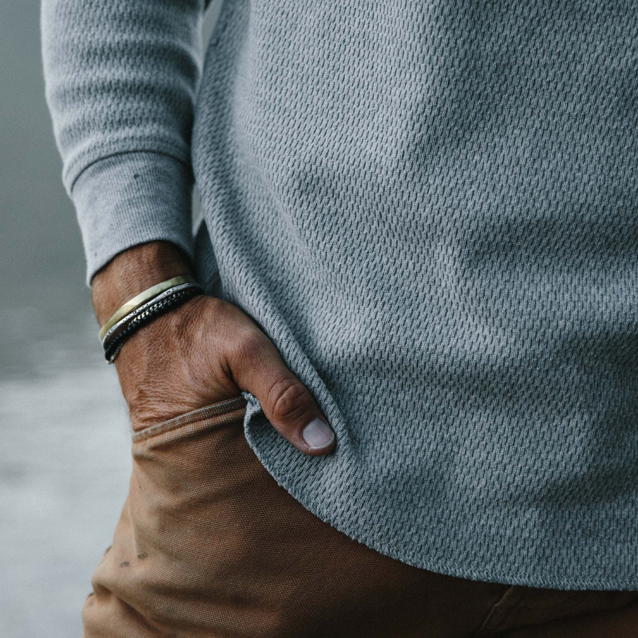 The Heavy Bag Waffle Crewneck in Aluminum - Image 4