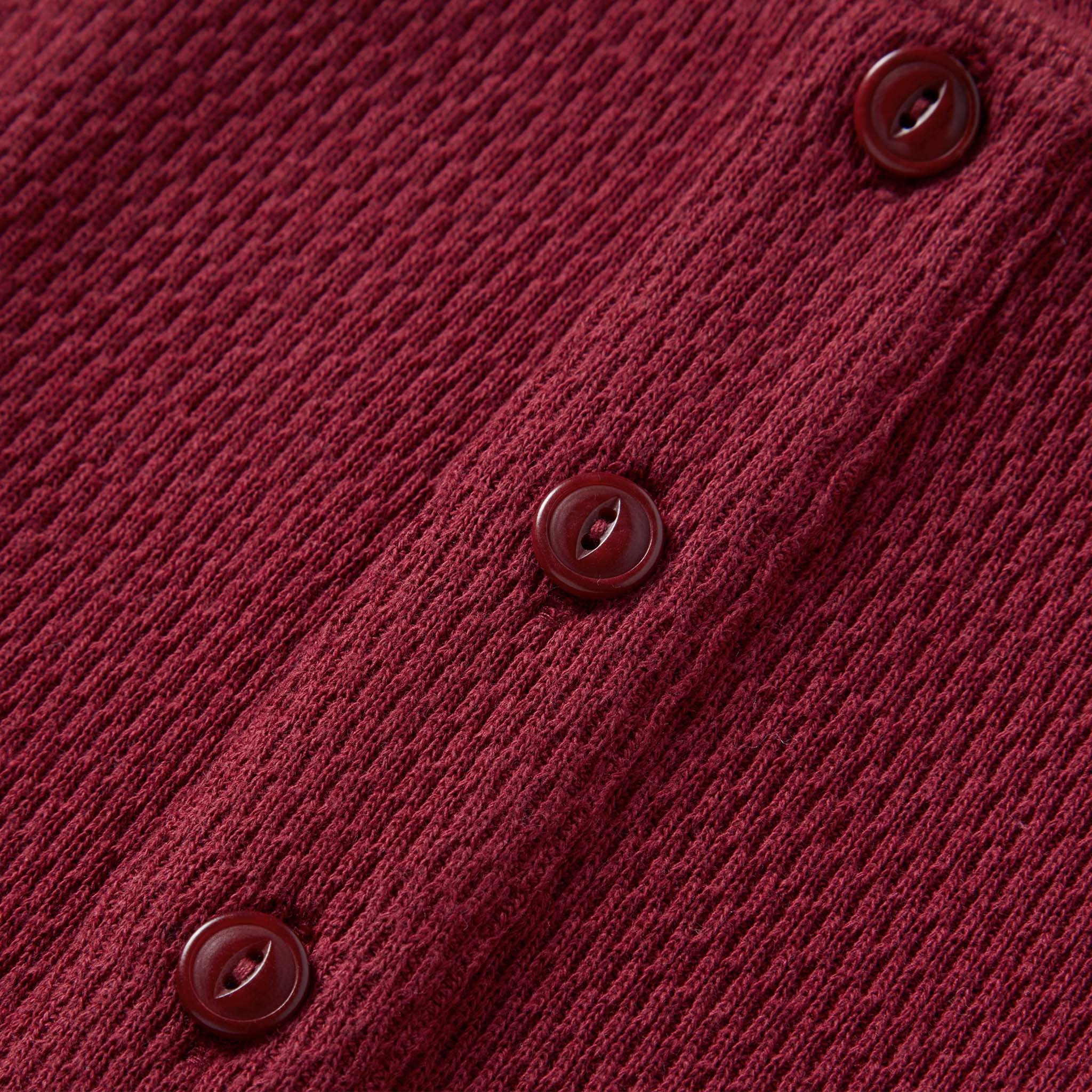 The Heavy Bag Waffle Henley in Burgundy - Image 7