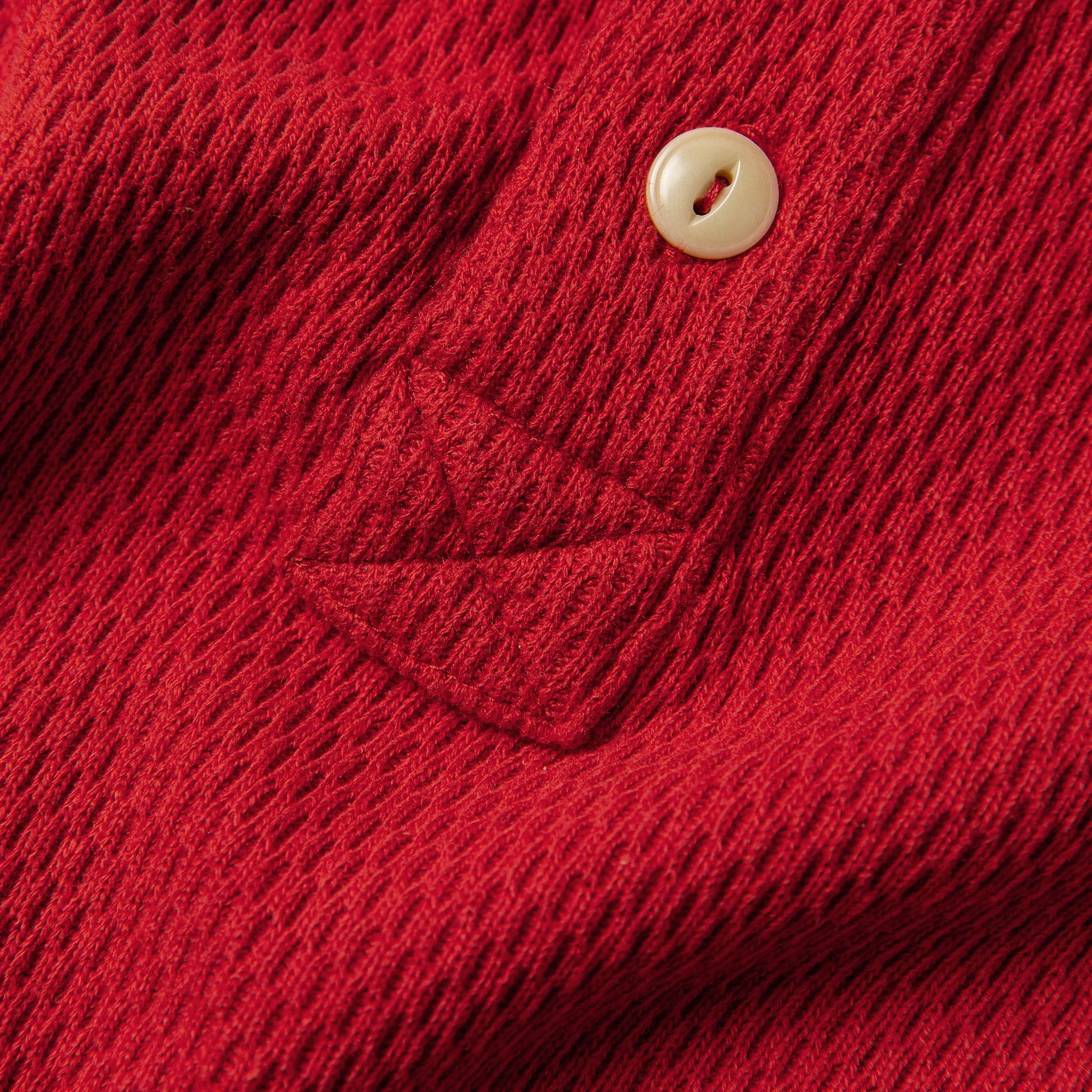 The Heavy Bag Waffle Henley in Cardinal - Image 7