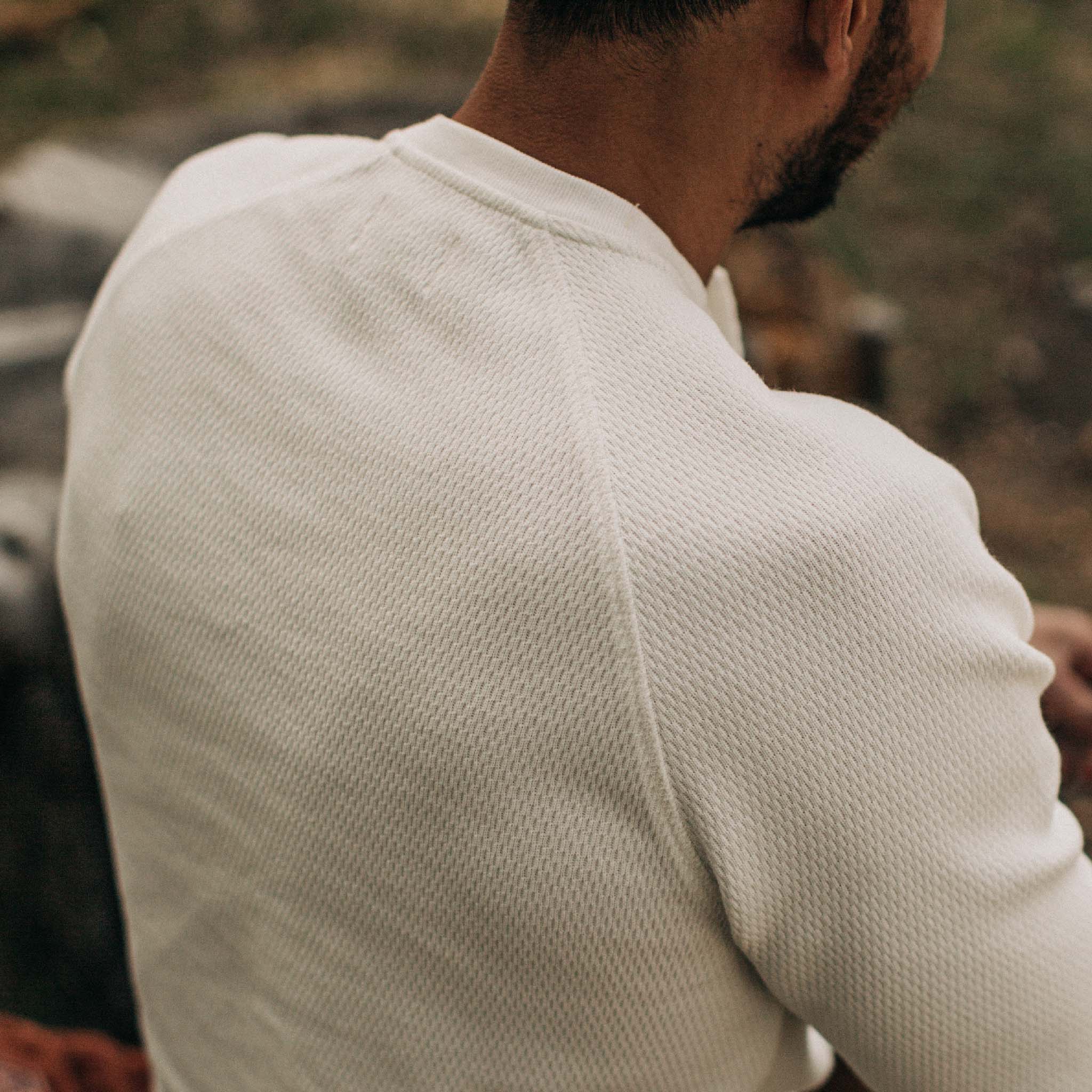 The Heavy Bag Waffle Henley in Natural - Image 4