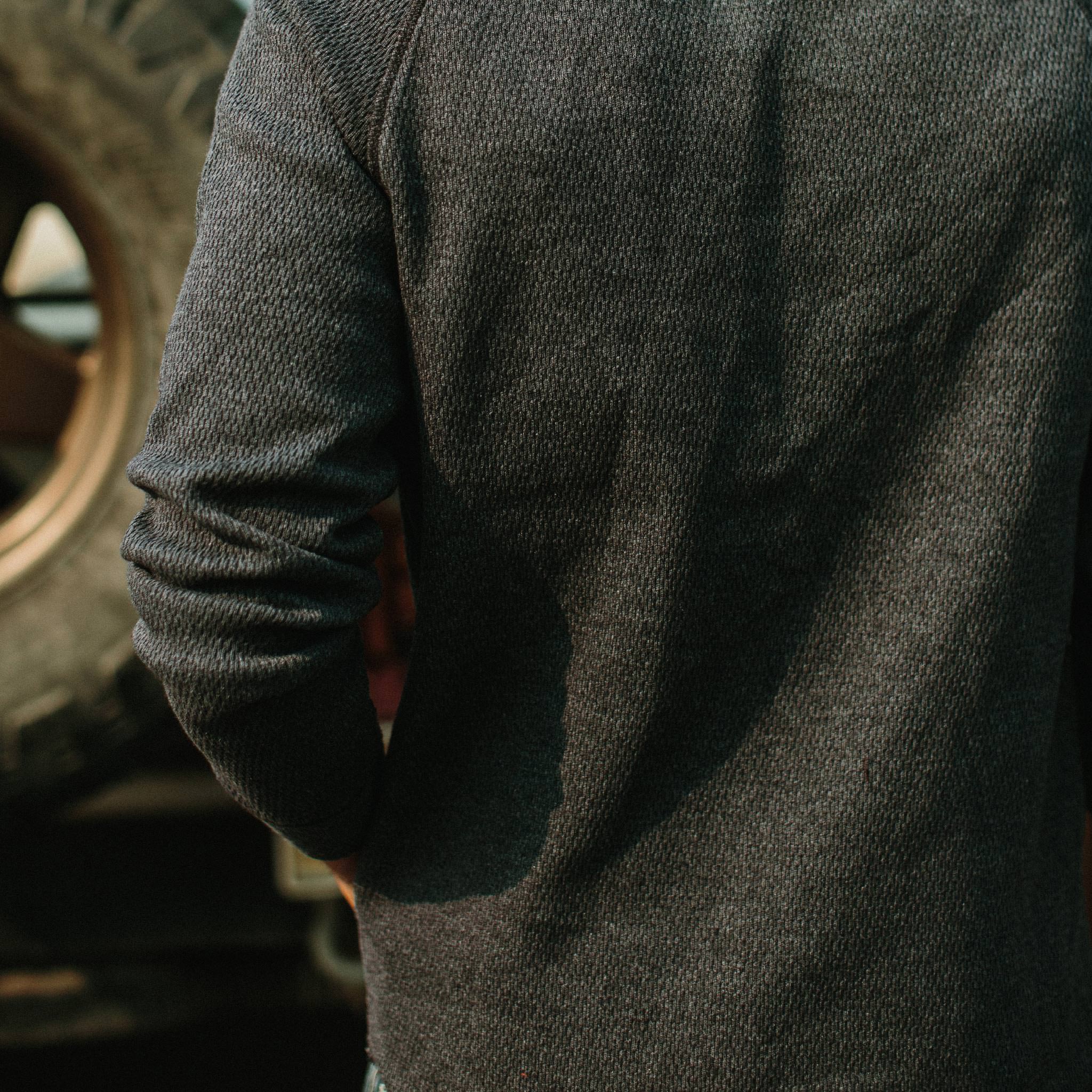 The Heavy Bag Waffle Henley in Navy - Image 4