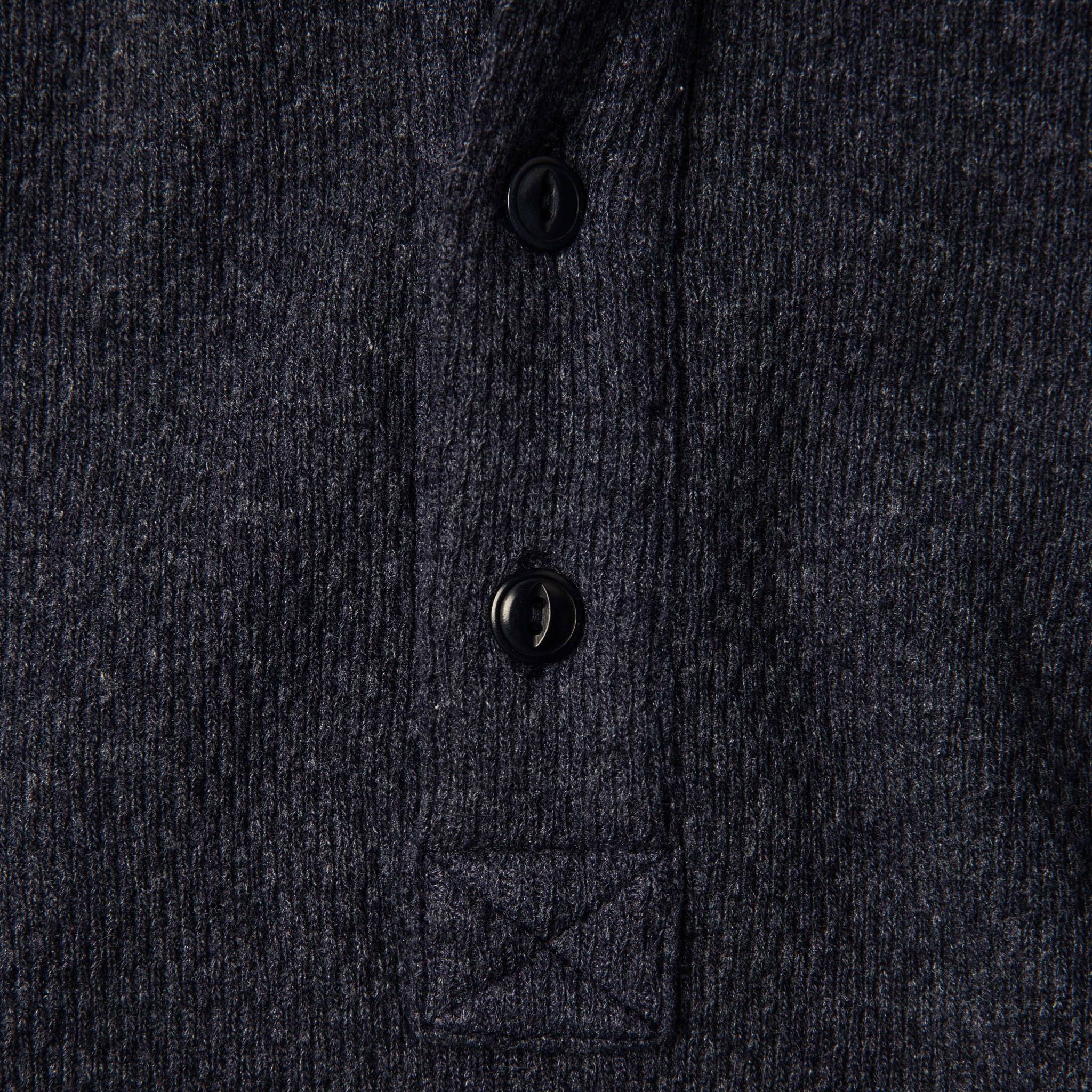 The Heavy Bag Waffle Henley in Navy - Image 7