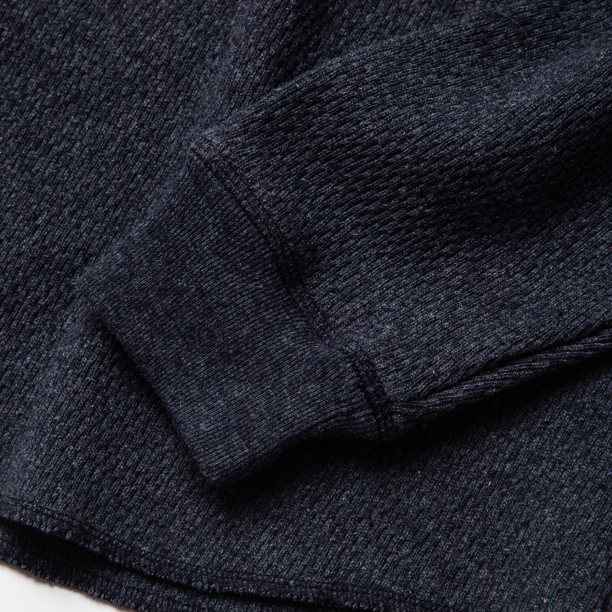 The Heavy Bag Waffle Henley in Navy - Image 8