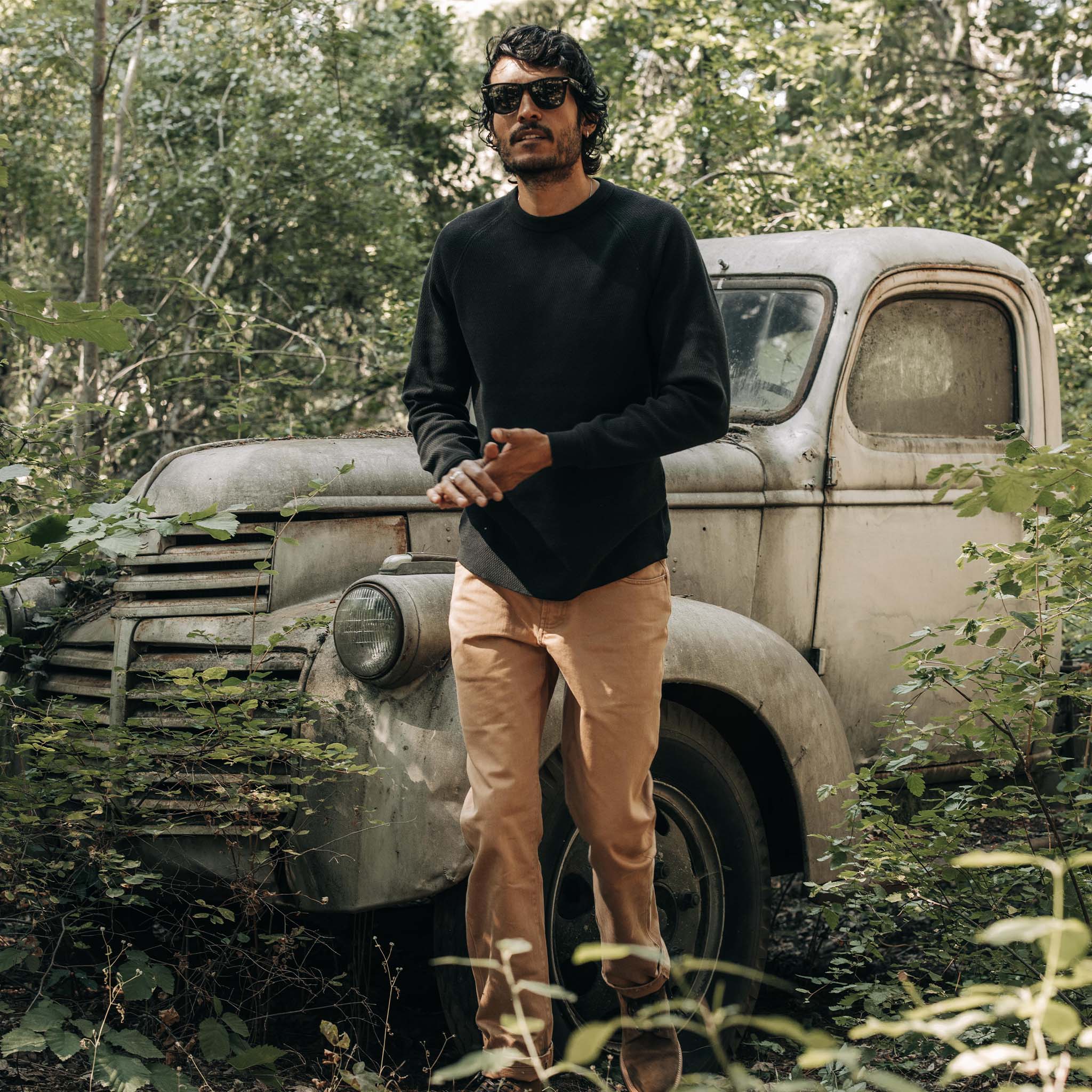 The Heavy Bag Waffle Long Sleeve in Coal - Image 2