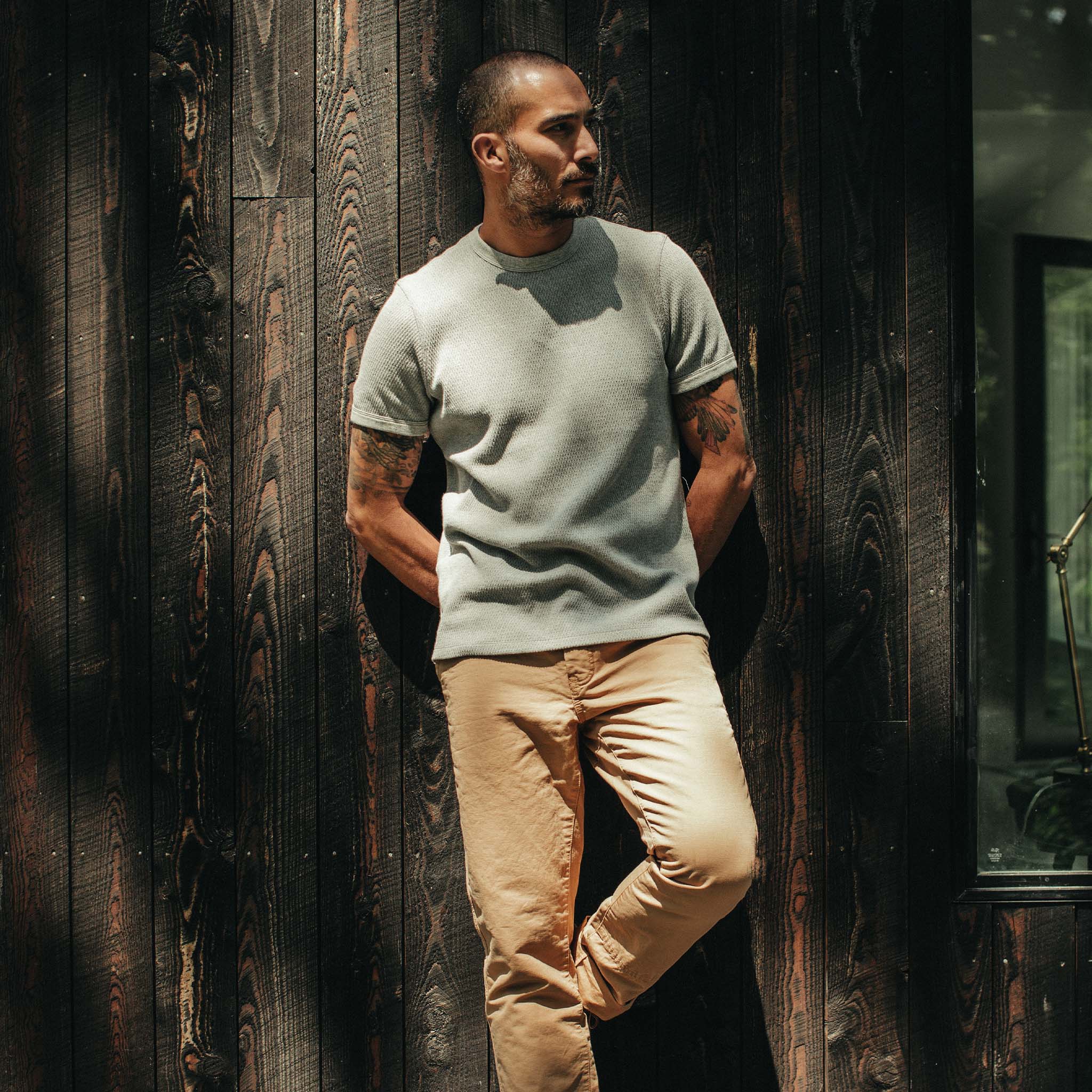 The Heavy Bag Waffle Short Sleeve in Aluminum - Image 2