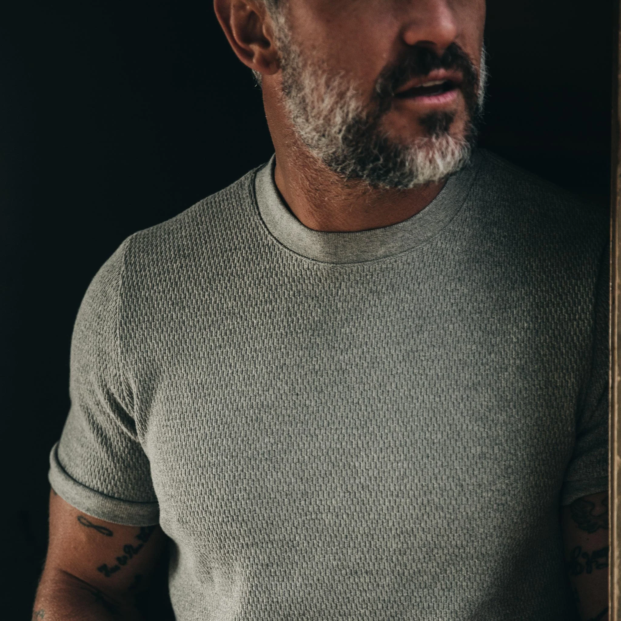 The Heavy Bag Waffle Short Sleeve in Ash - Image 3