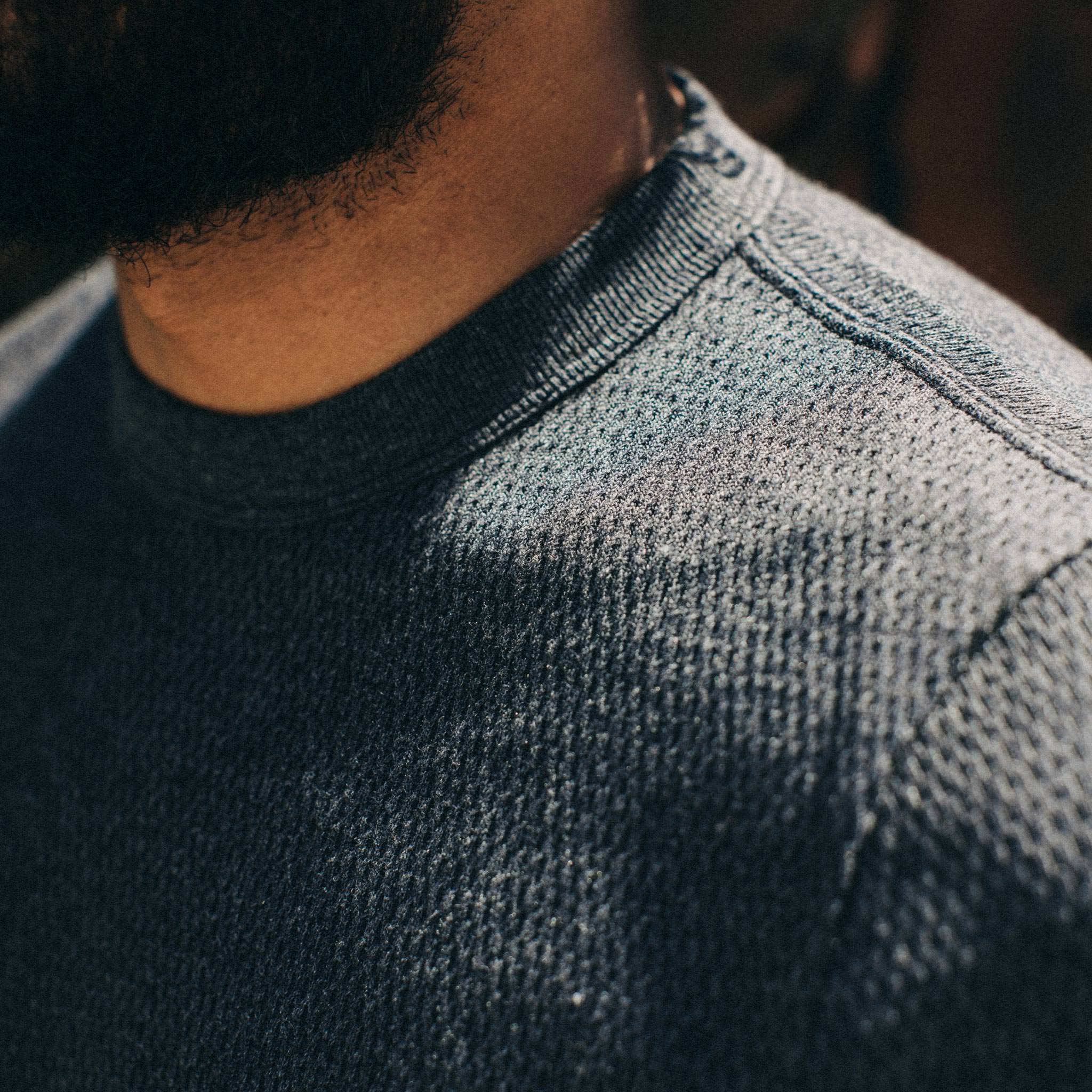 The Heavy Bag Waffle Short Sleeve in Deep Ocean - Image 3
