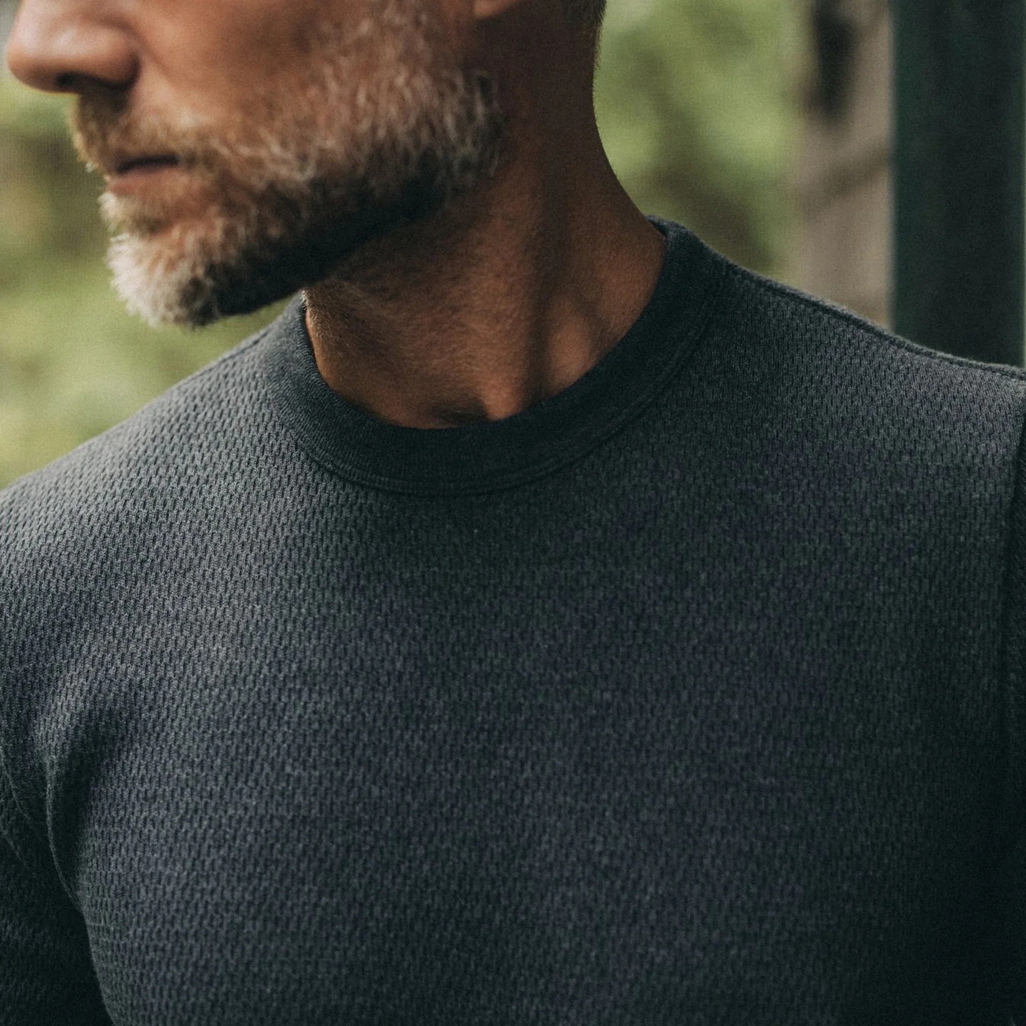 The Heavy Bag Waffle Short Sleeve in Faded Black - Image 4