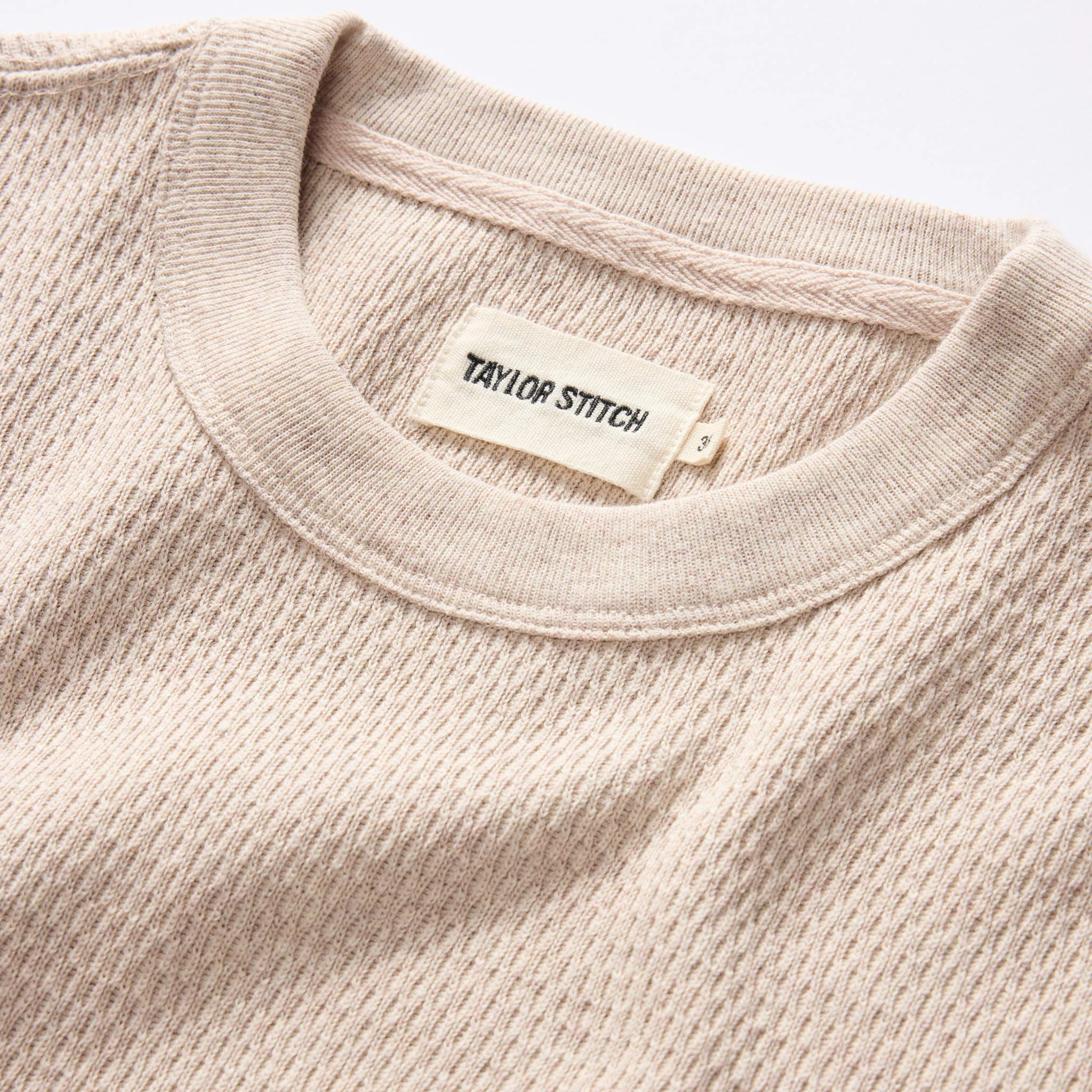The Heavy Bag Waffle Short Sleeve in Oat Heather - Image 6