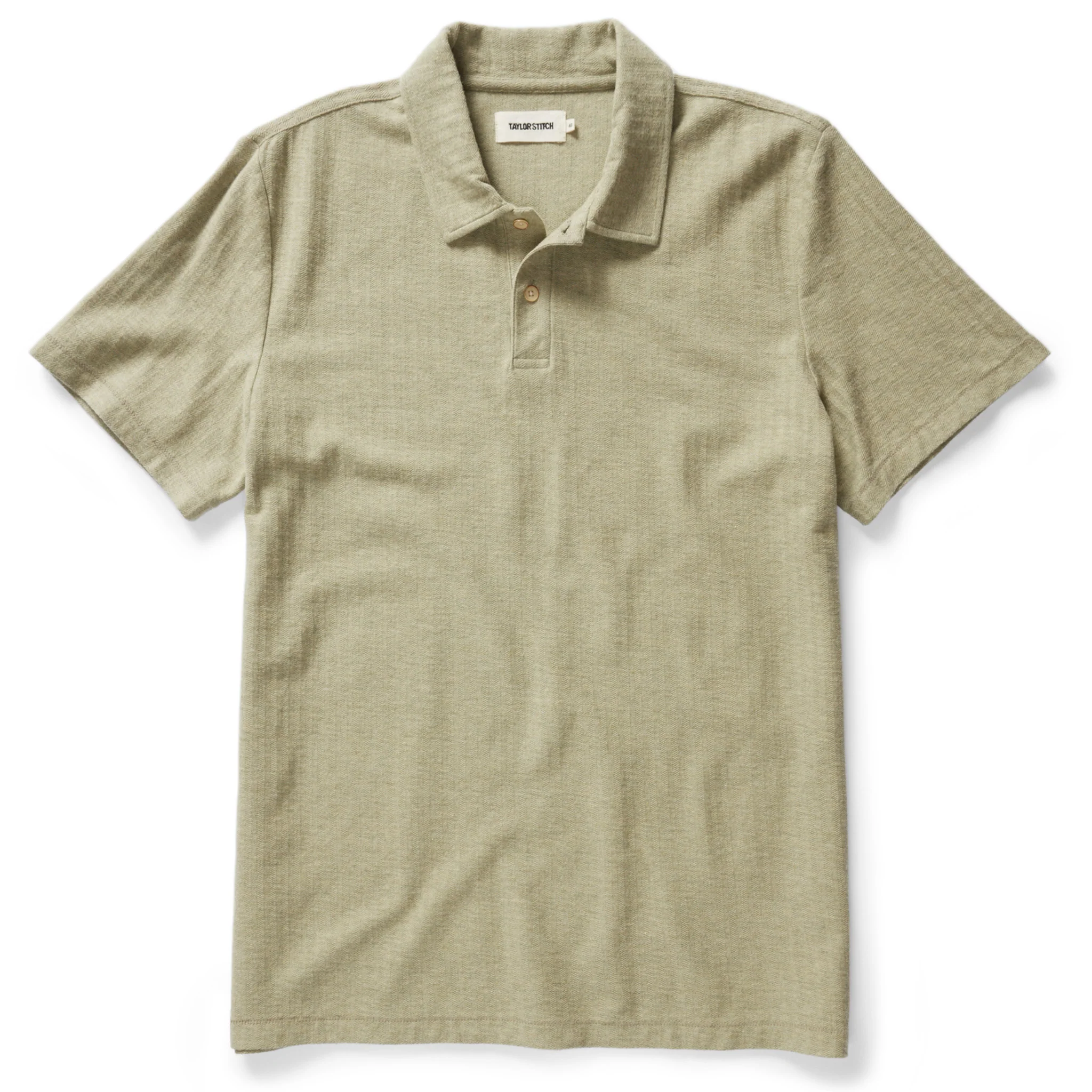 The Herringbone Polo in Heather Sage