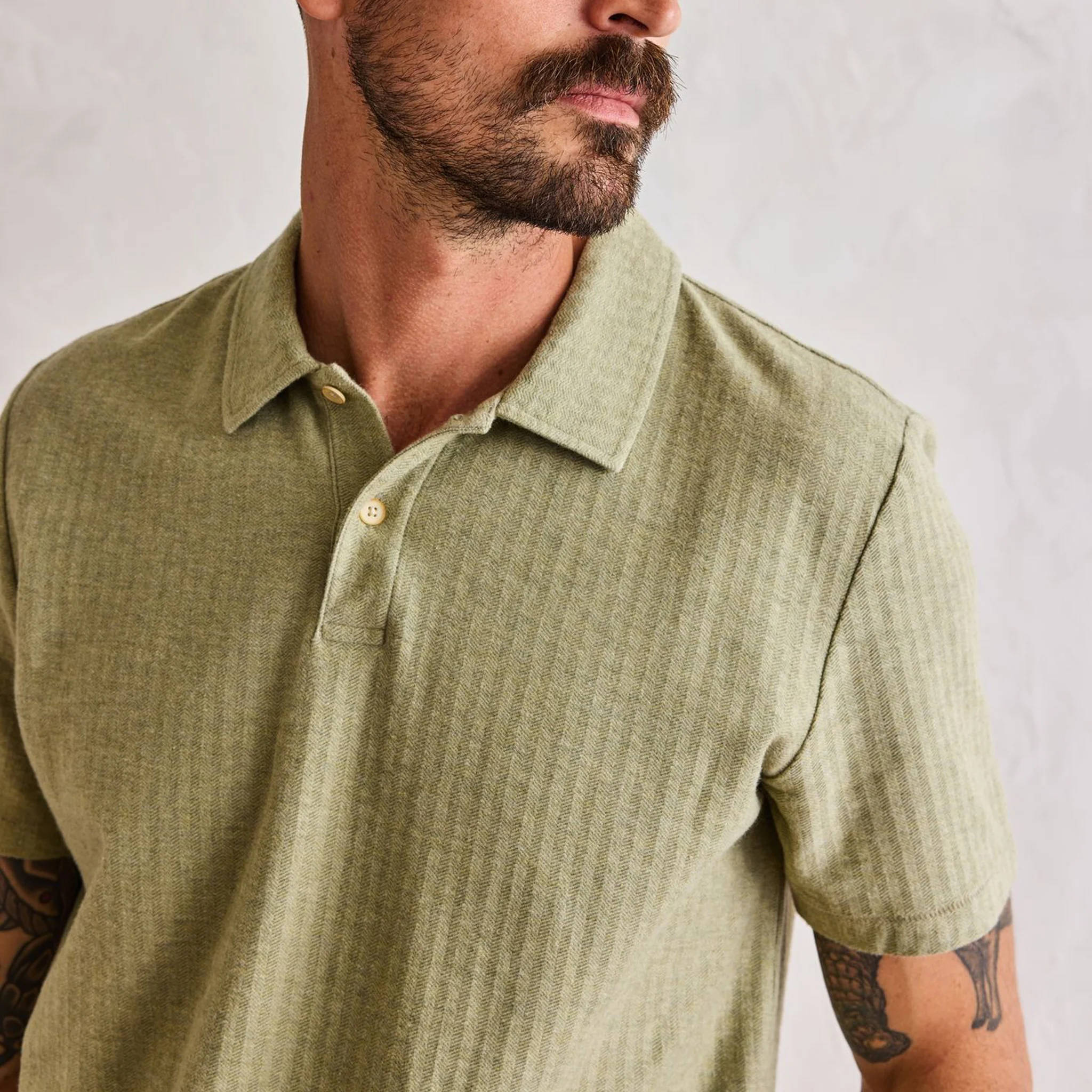 The Herringbone Polo in Heather Sage - Image 3