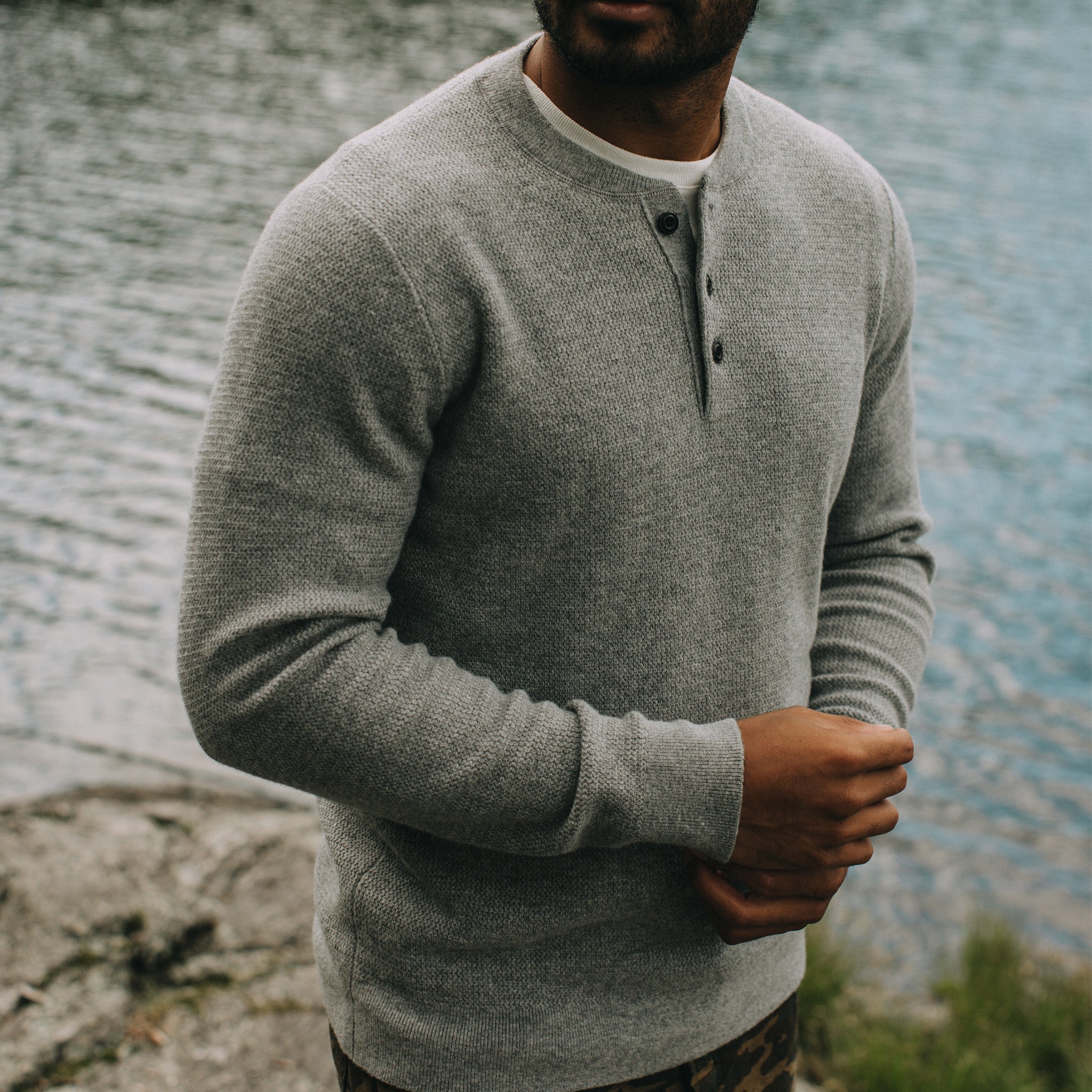The Hudson Sweater in Heather Grey - Image 4