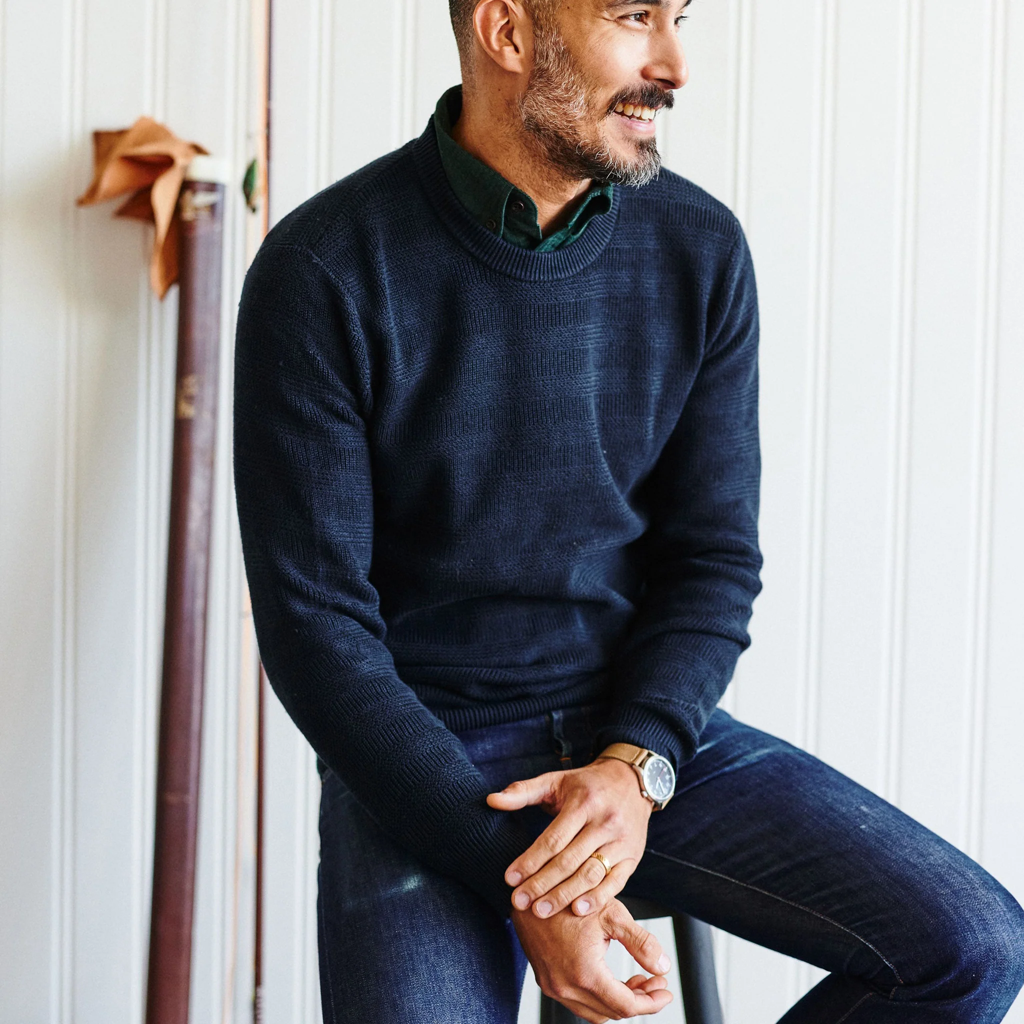 The Hugo Sweater in Navy - Image 2