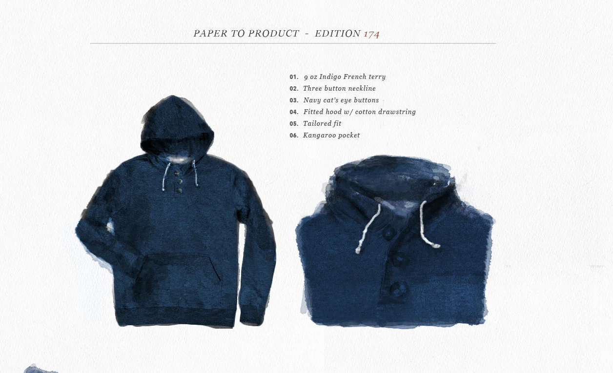 Indigo 3 Button Hooded Sweatshirt - Image 10