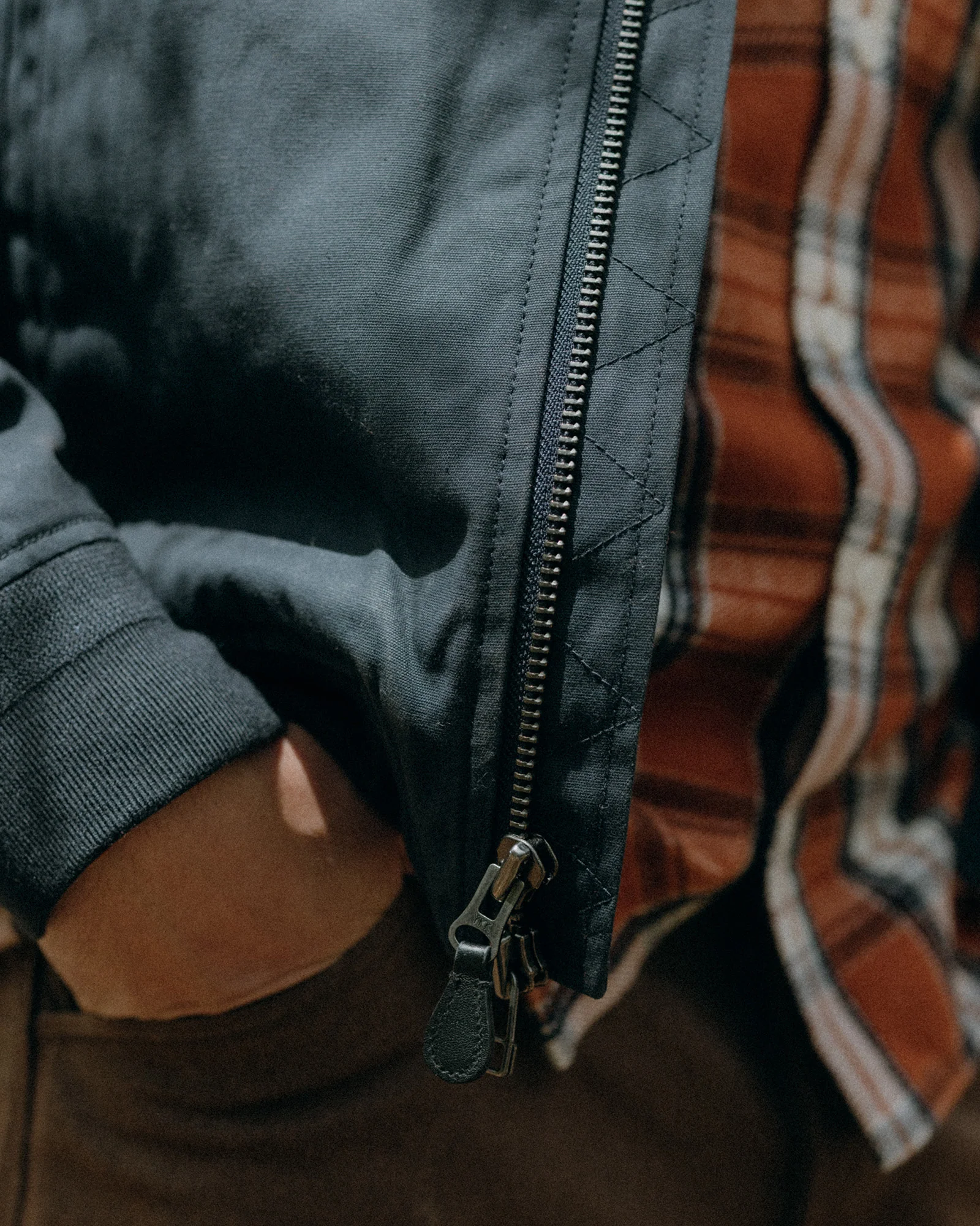 The Insulated Bomber Jacket in Dark Navy Dry Wax - Image 3