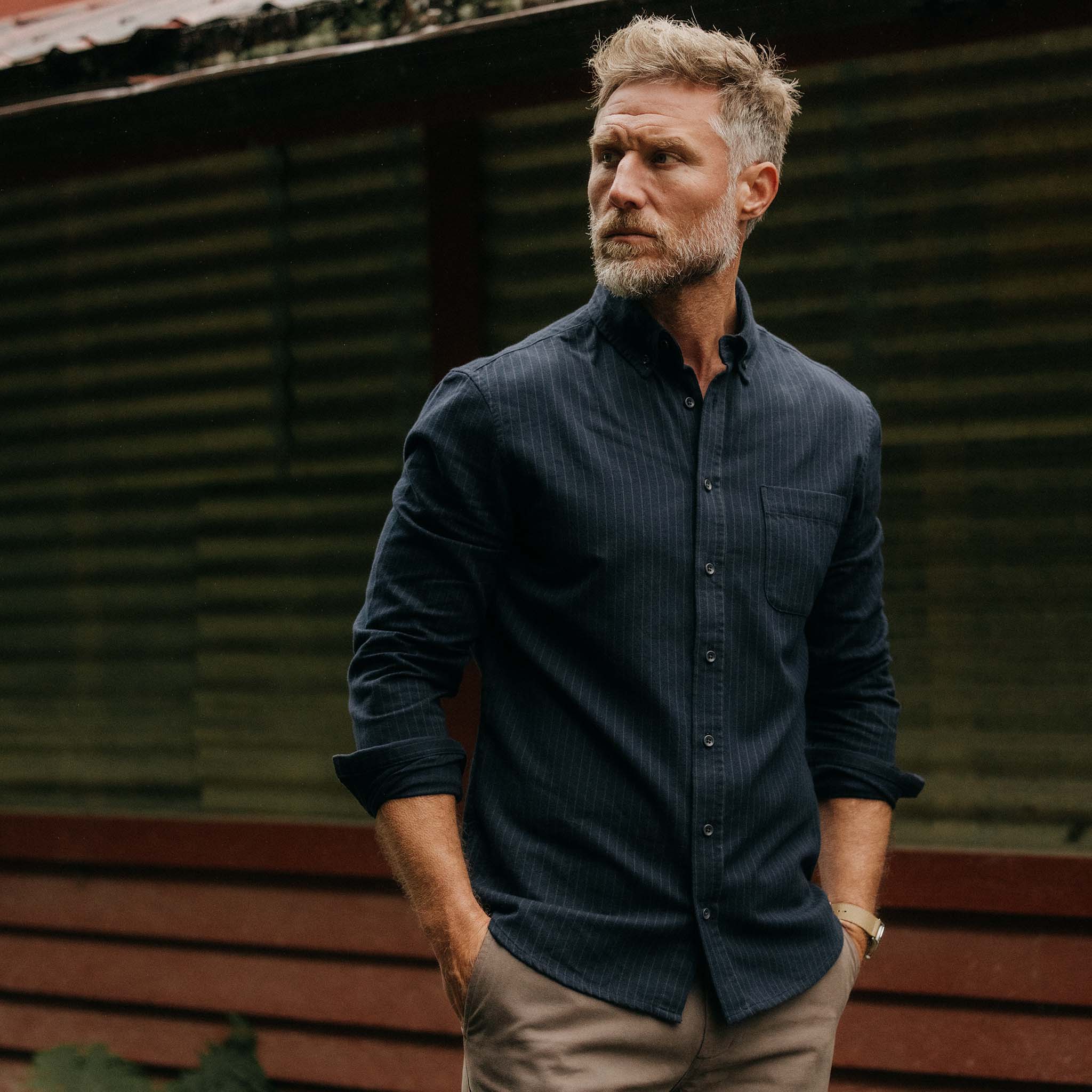 The Jack in Brushed Heather Navy Stripe - Image 2