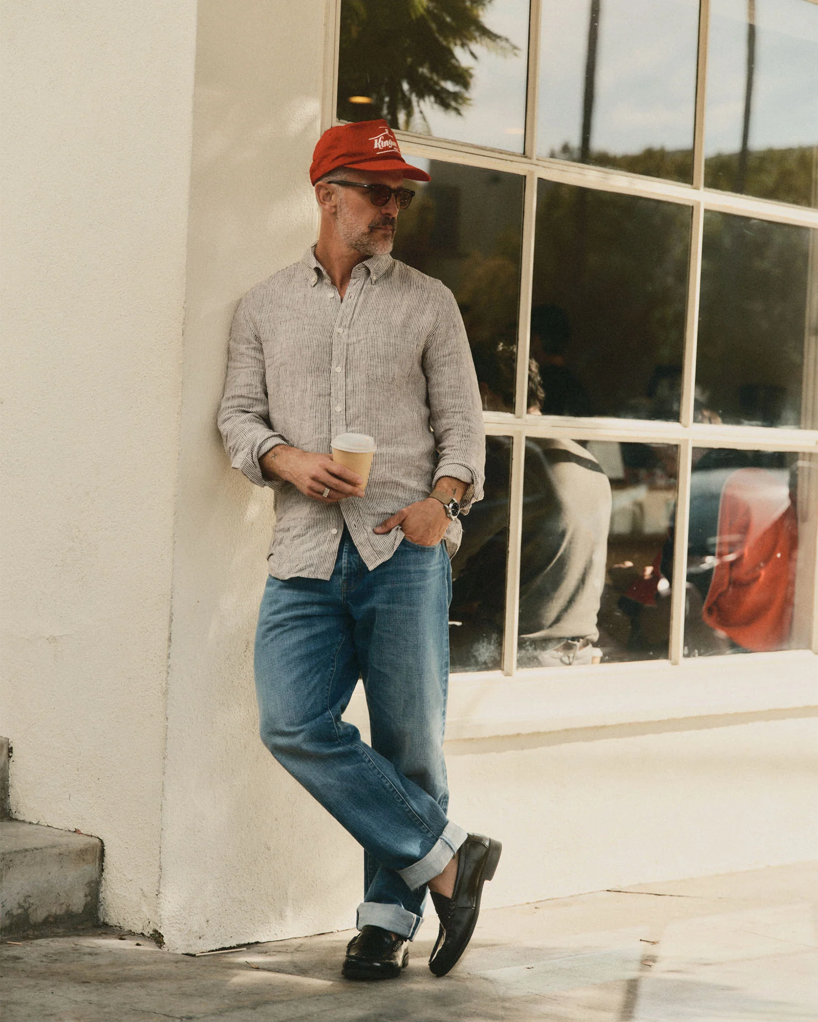 The Jack in Burgundy University Stripe Linen - Image 3
