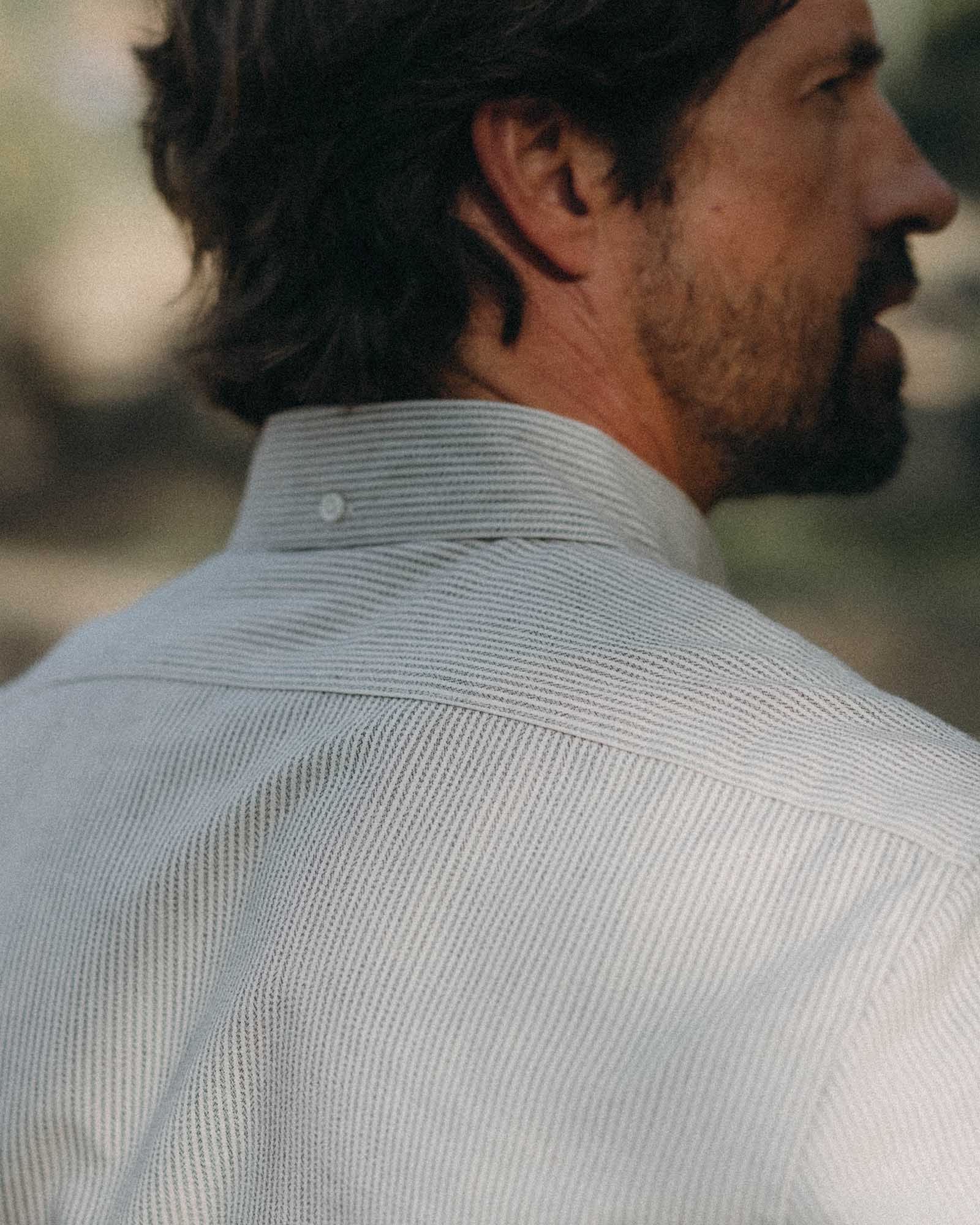 The Jack in Coal Jaspe University Stripe Oxford - Image 3