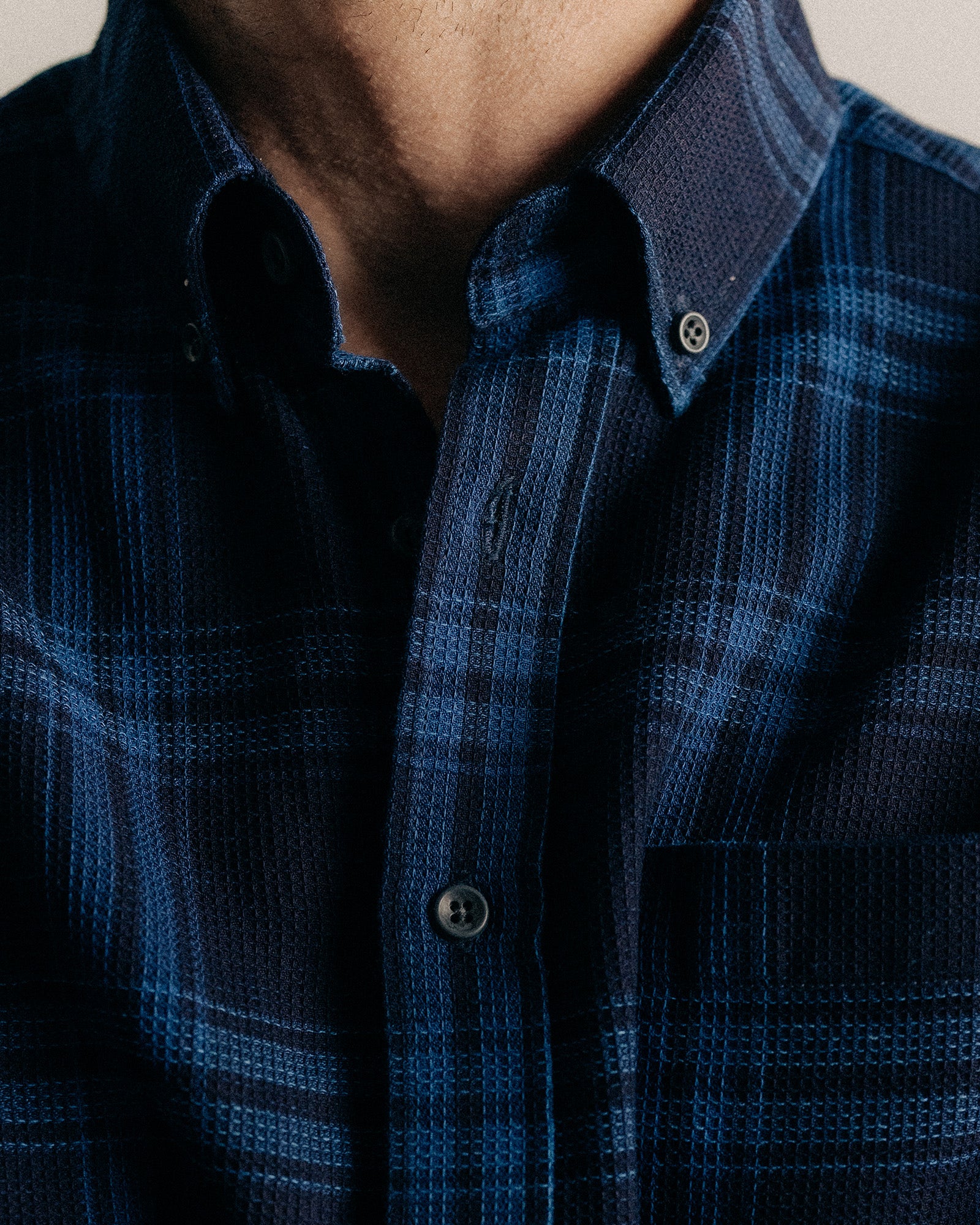 The Jack in Deep Indigo Plaid Waffle - Image 3