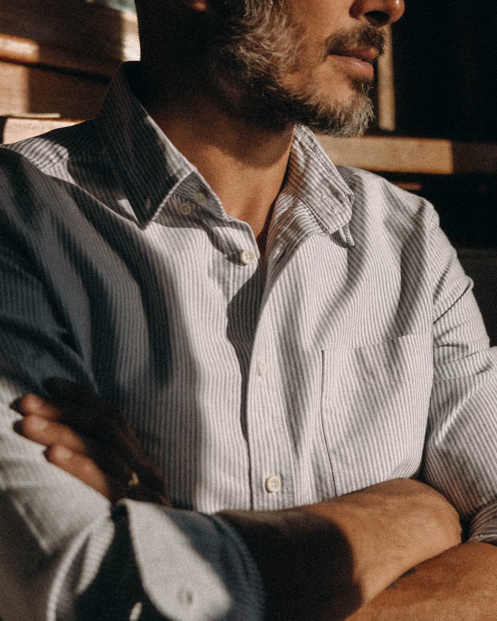 The Jack in Navy University Stripe Everyday Oxford - Image 3