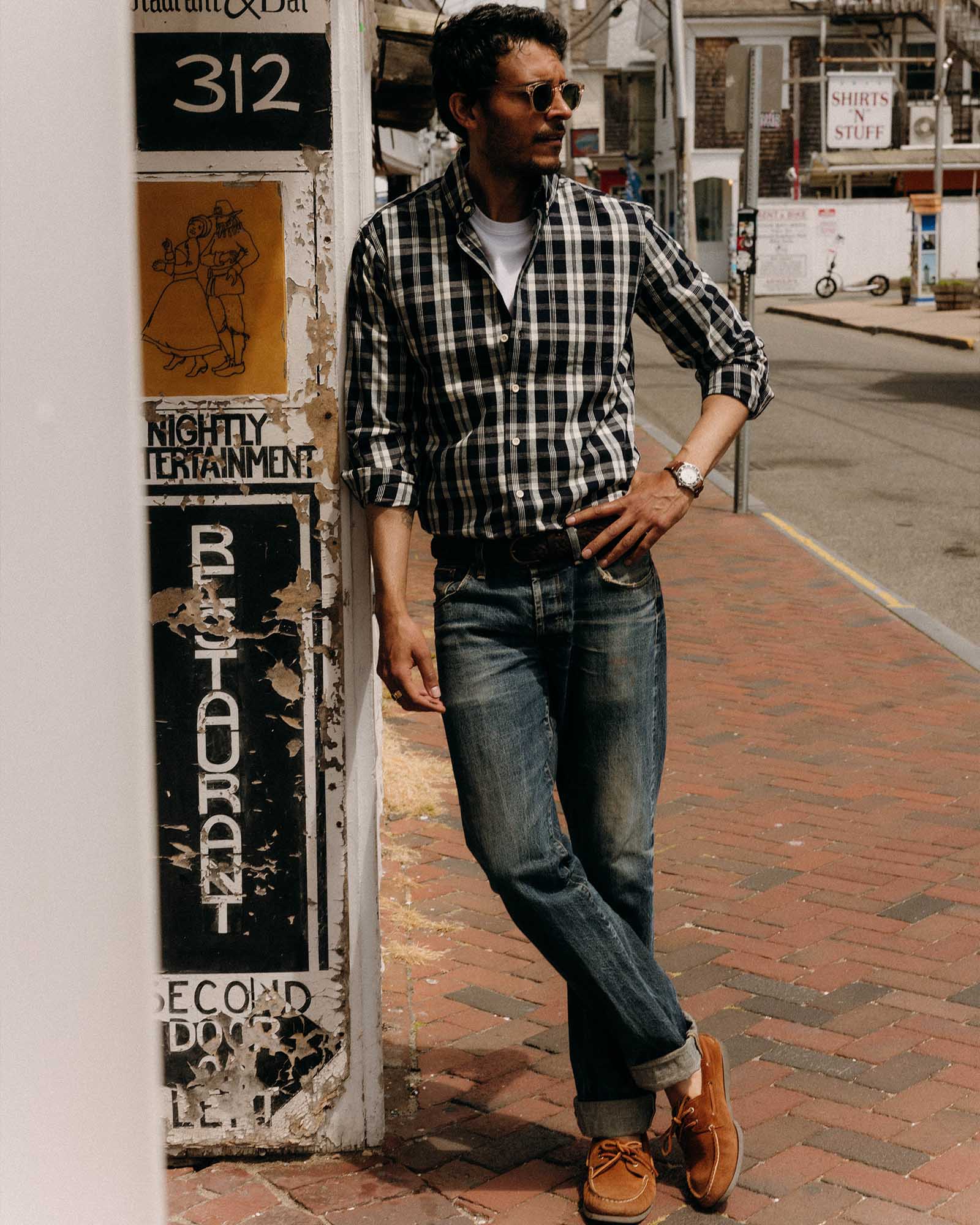 The Jack in Rinsed Indigo Plaid Oxford - Image 3