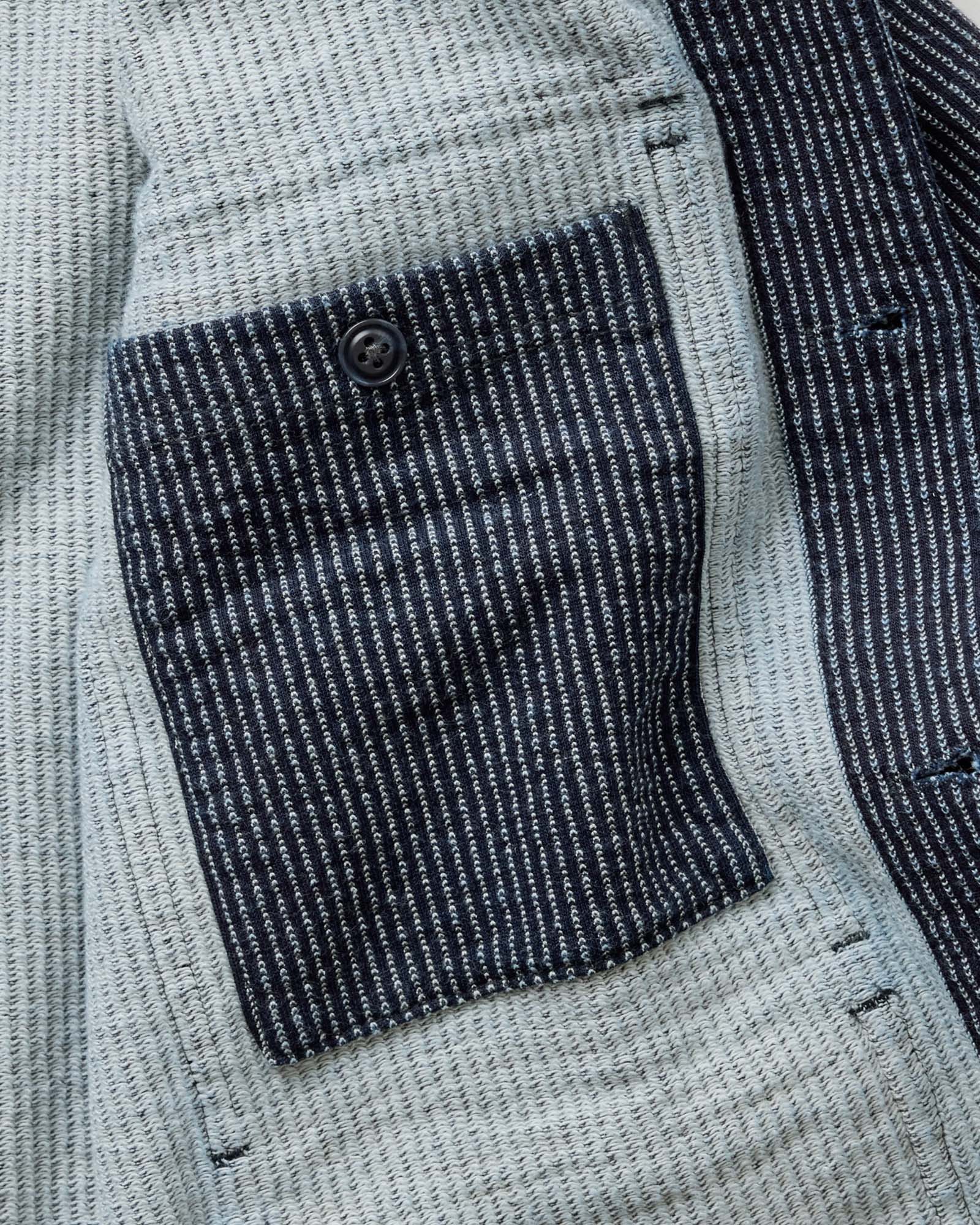 The Jackson Jacket in Rinsed Indigo French Terry Stripe - Image 8
